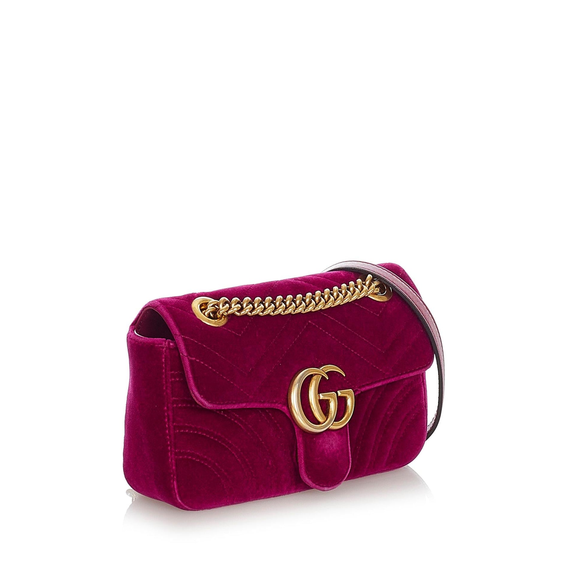 Gucci GG Marmont Velvet SHG Matelasse Mini Crossbody Bag