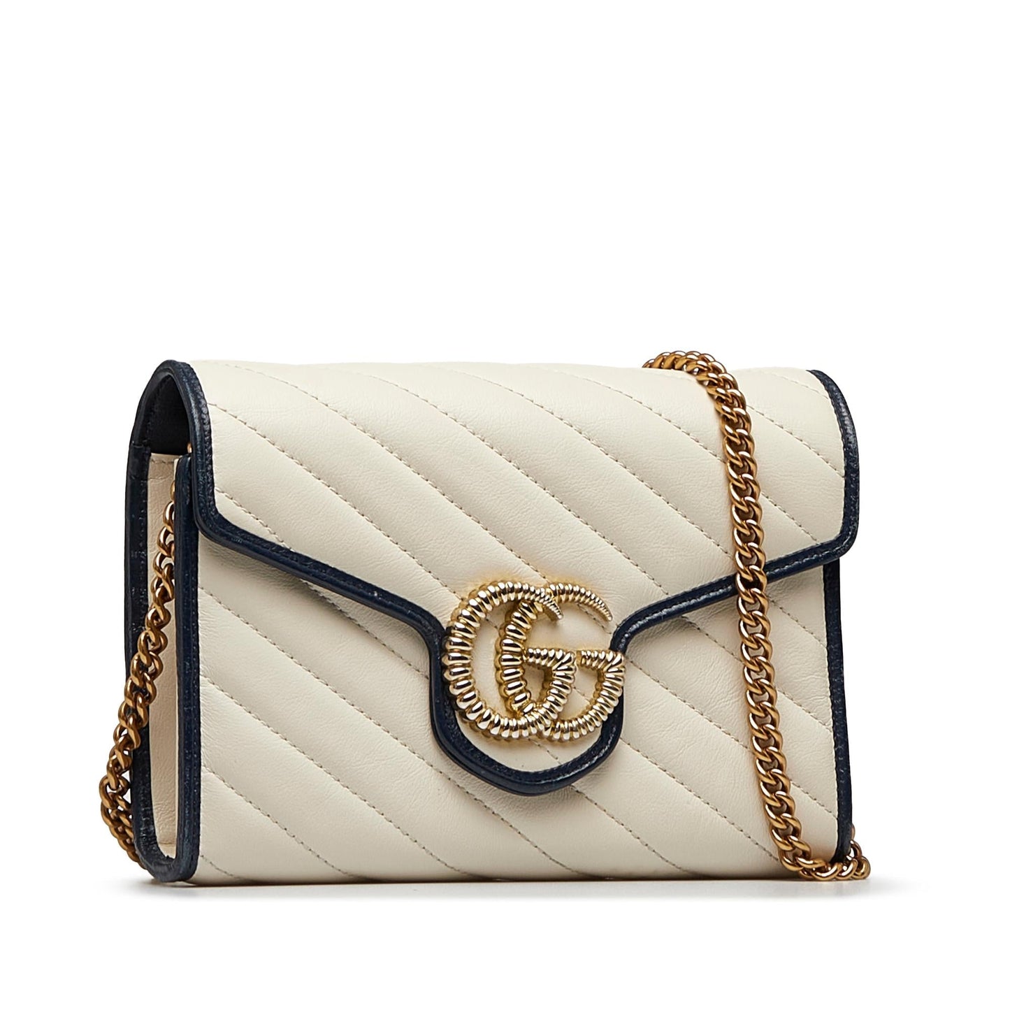 Gucci GG Marmont Wallet on SHG-CNzPqQ Calf White Mini Chain Crossbody Bag