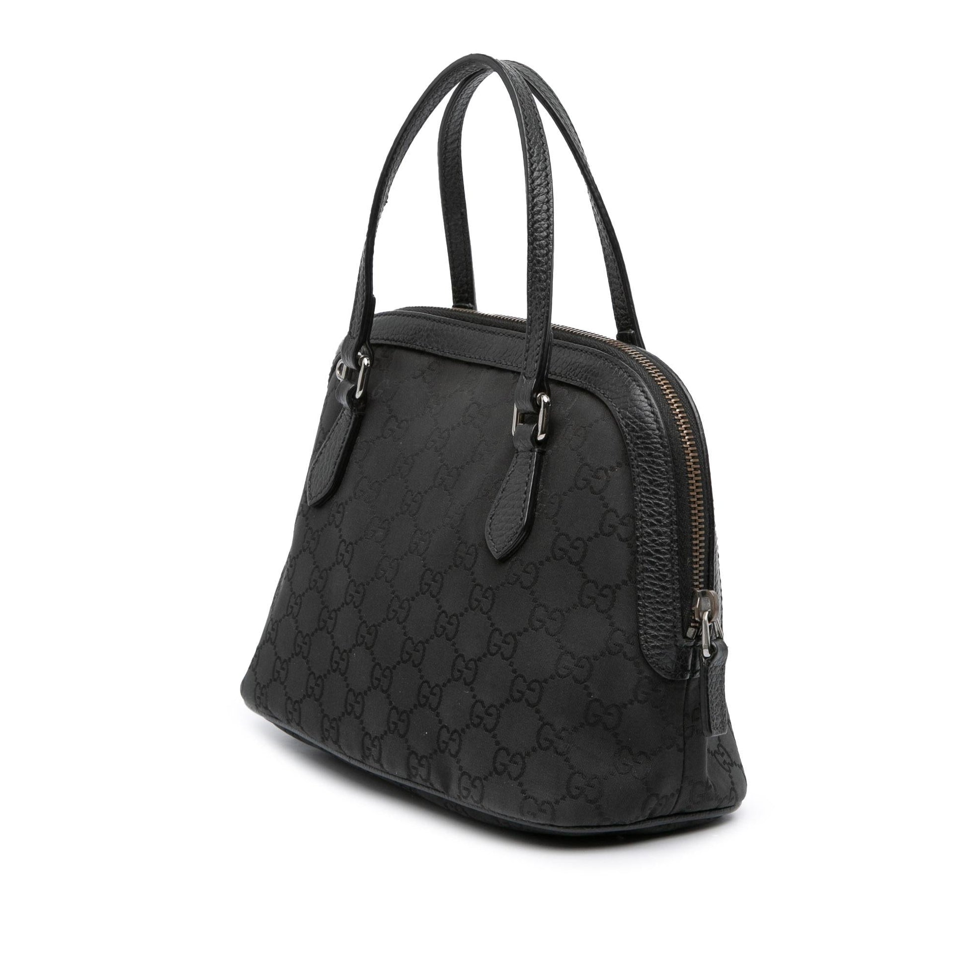 Gucci GG Dome Nylon Calf Black Mini Satchel Bag