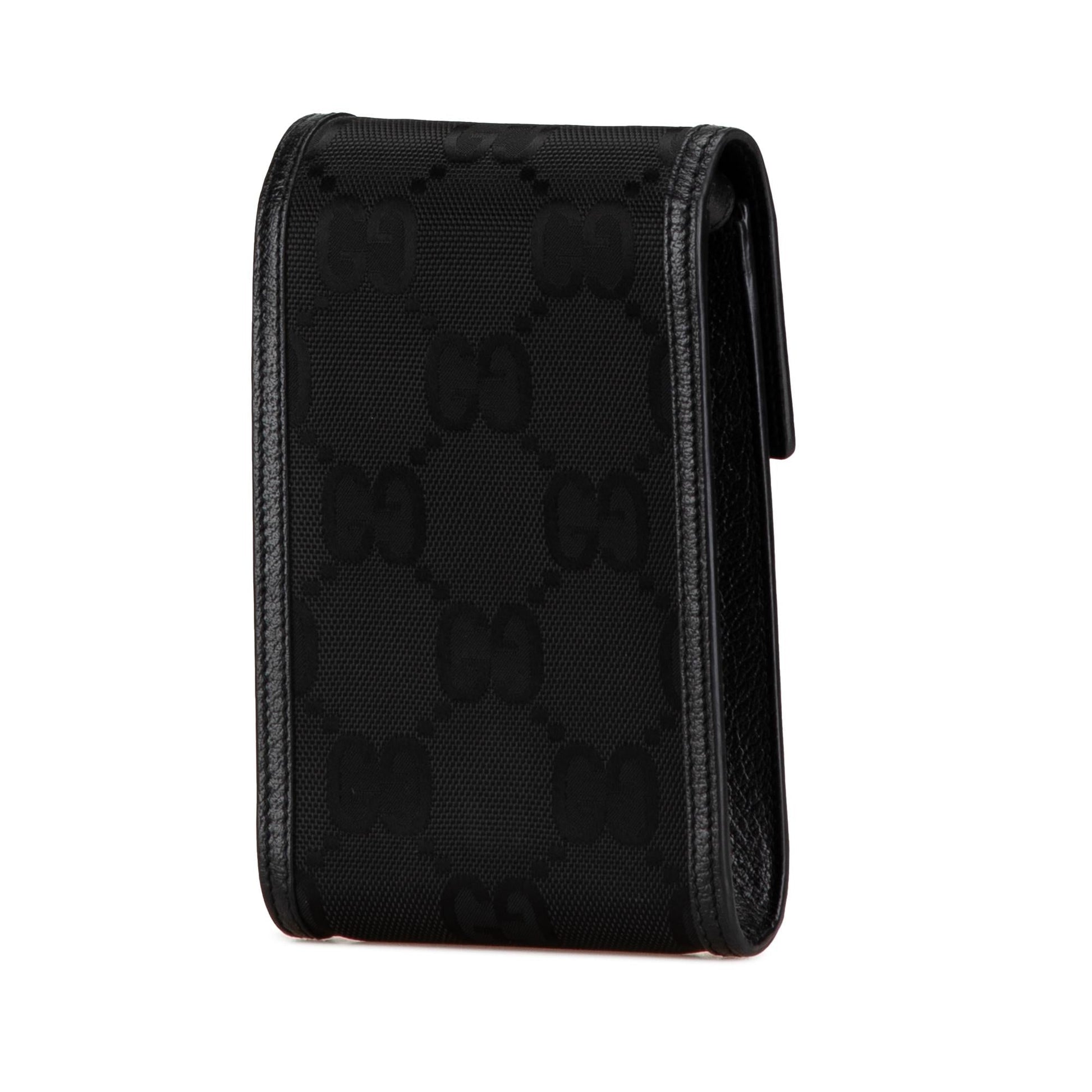 Gucci GG Off Grid Nylon Calf Black Mini Crossbody Bag Grid Crossbody