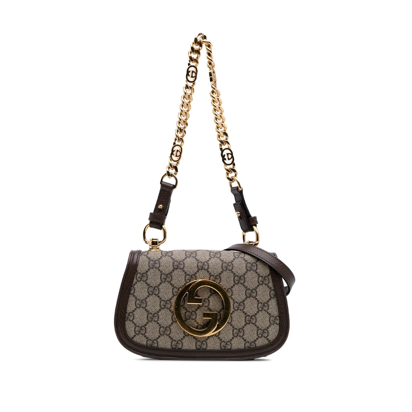 Gucci GG Supreme Blondie Canvas Brown Mini Satchel Bag