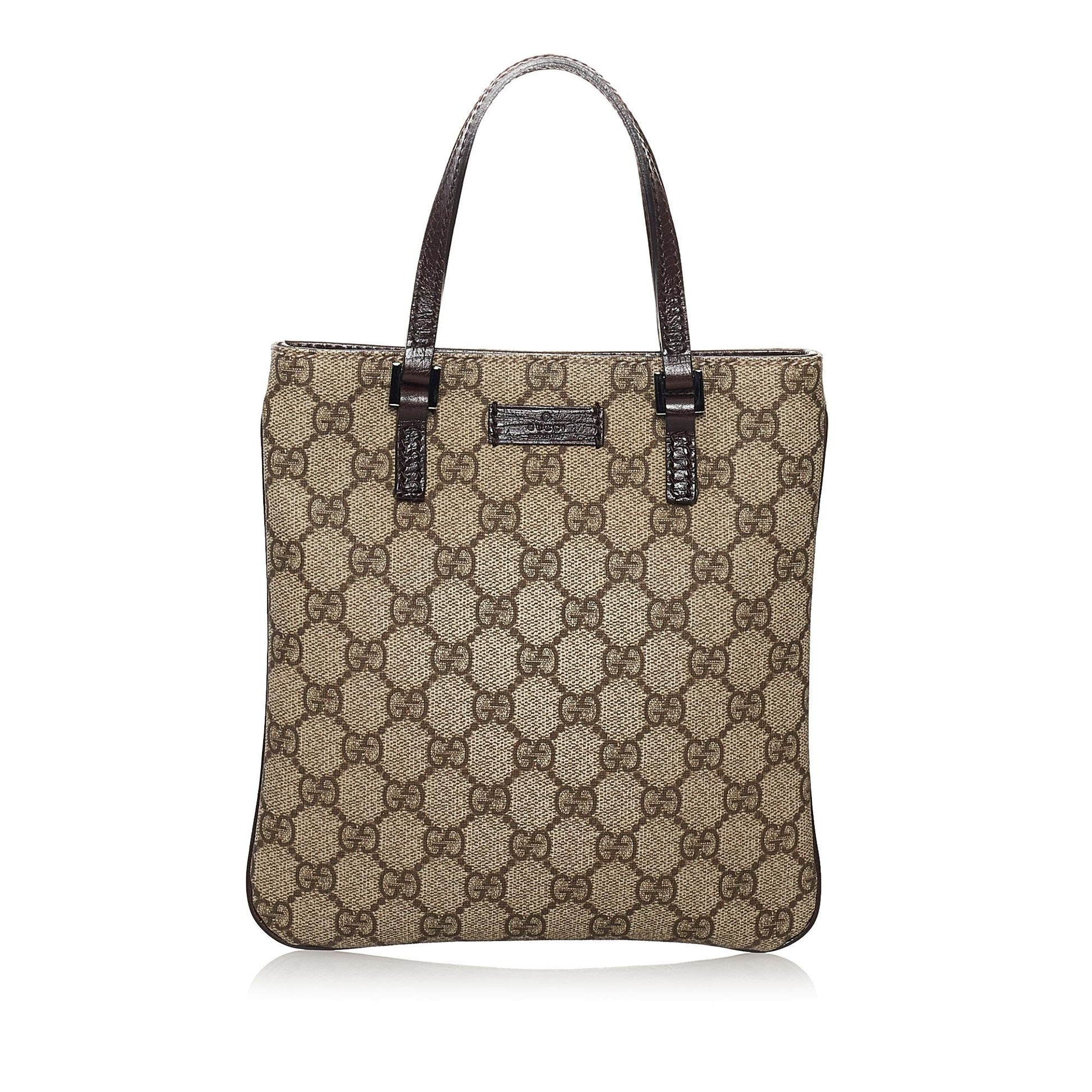 Gucci GG Supreme SHG Canvas Black Brown Mini Satchel Bag