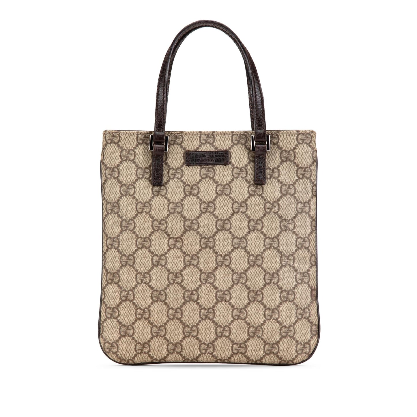 Gucci GG Supreme SHG-c4u5RB Canvas Calf Brown Mini Satchel Bag
