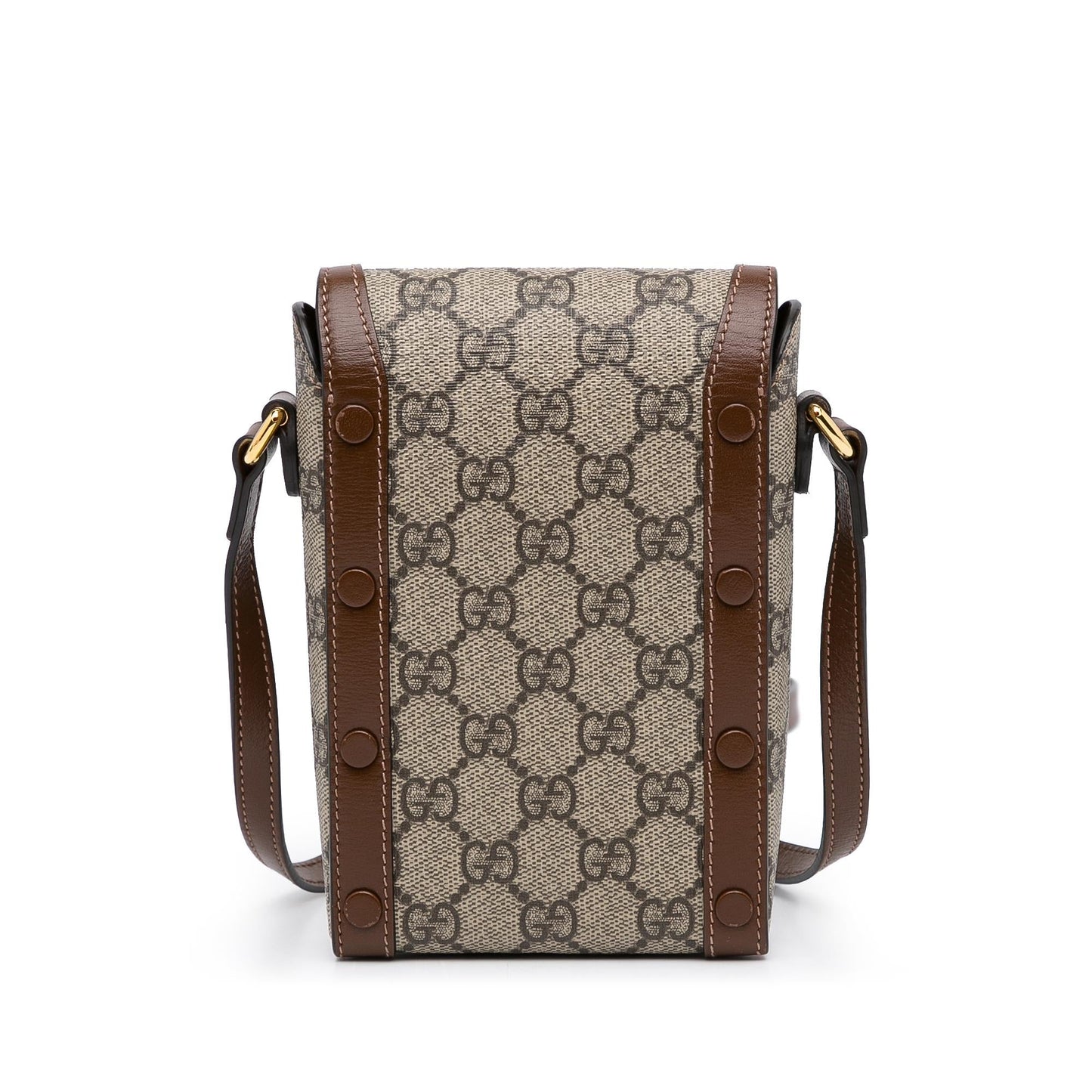 Gucci GG Supreme Horsebit SHG-fmvzee Canvas Calf Brown Mini Crossbody Bag