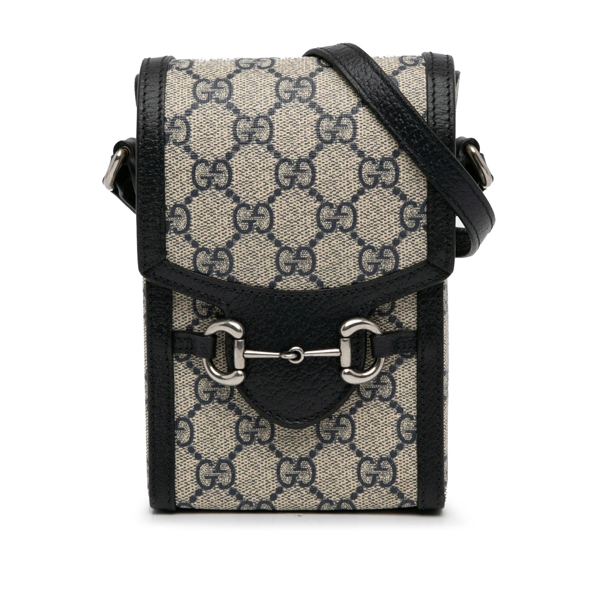 Gucci GG Supreme Horsebit SHG-SJQgQ9 Canvas Brown Mini Crossbody Bag