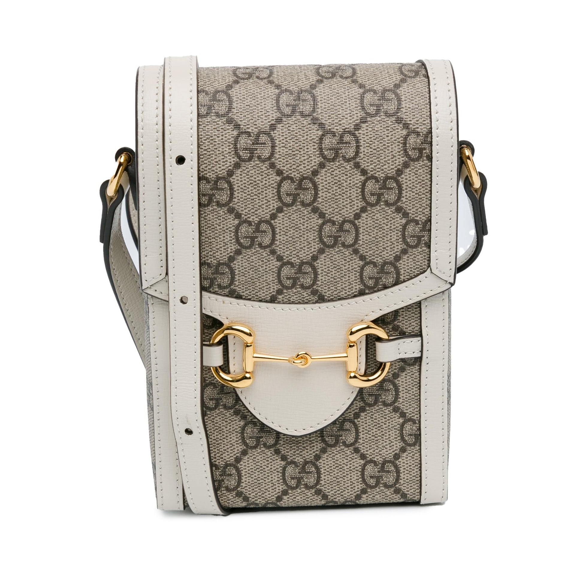 Gucci GG Supreme Horsebit SHG-aKOQUF Canvas Brown Mini Crossbody Bag