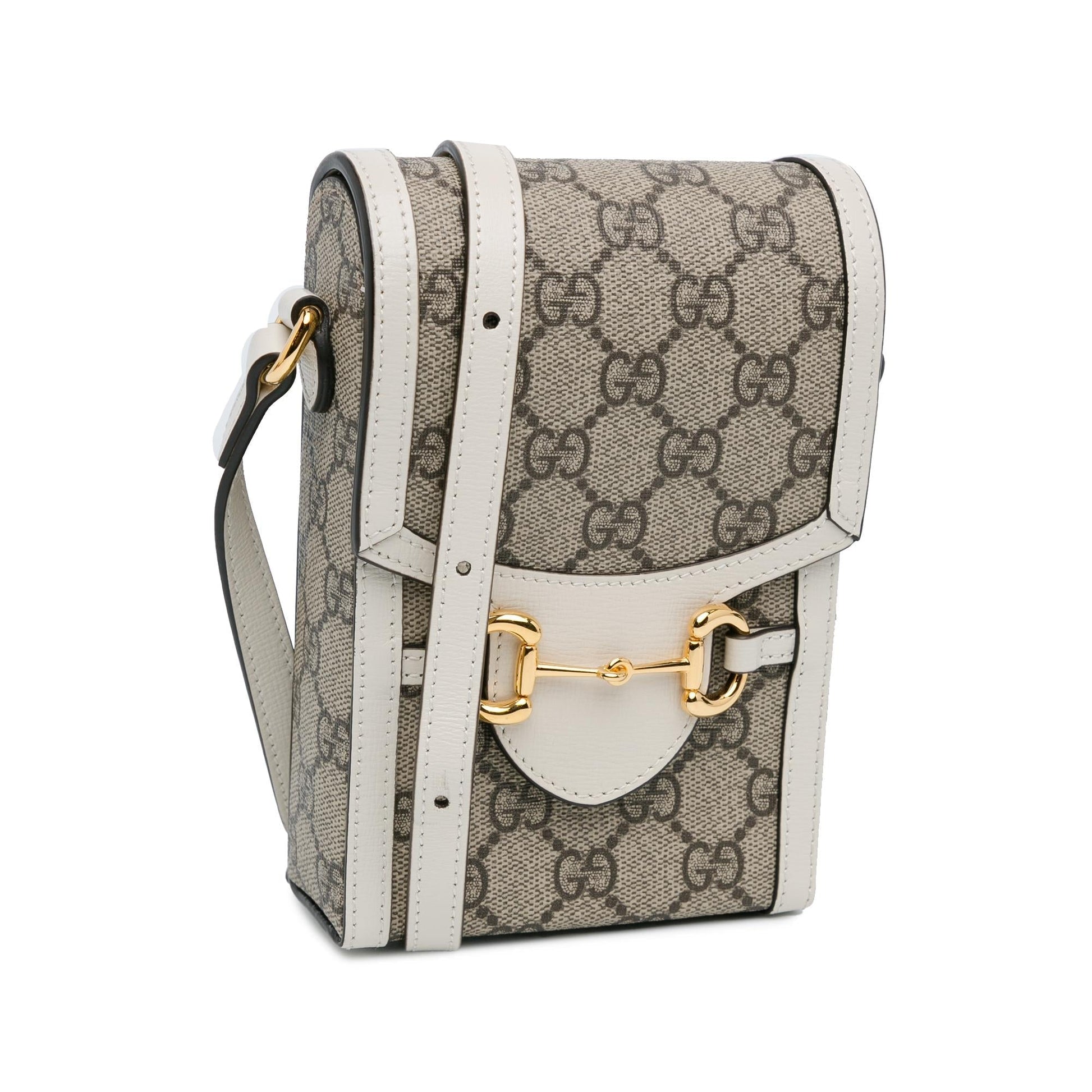 Gucci GG Supreme Horsebit SHG-aKOQUF Canvas Brown Mini Crossbody Bag