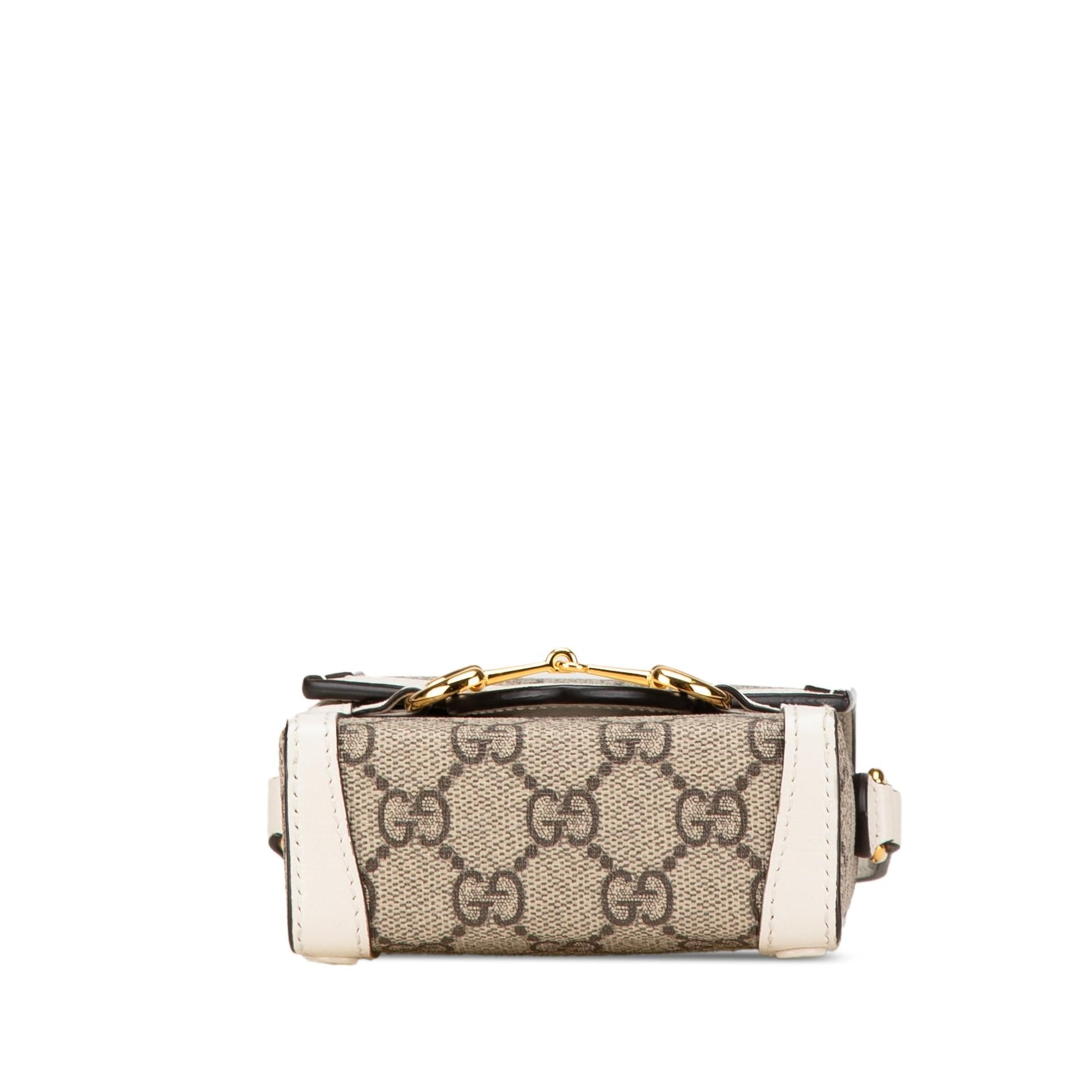 Gucci GG Supreme Horsebit Canvas Brown Mini Crossbody Bag Shg Qdt4Vo
