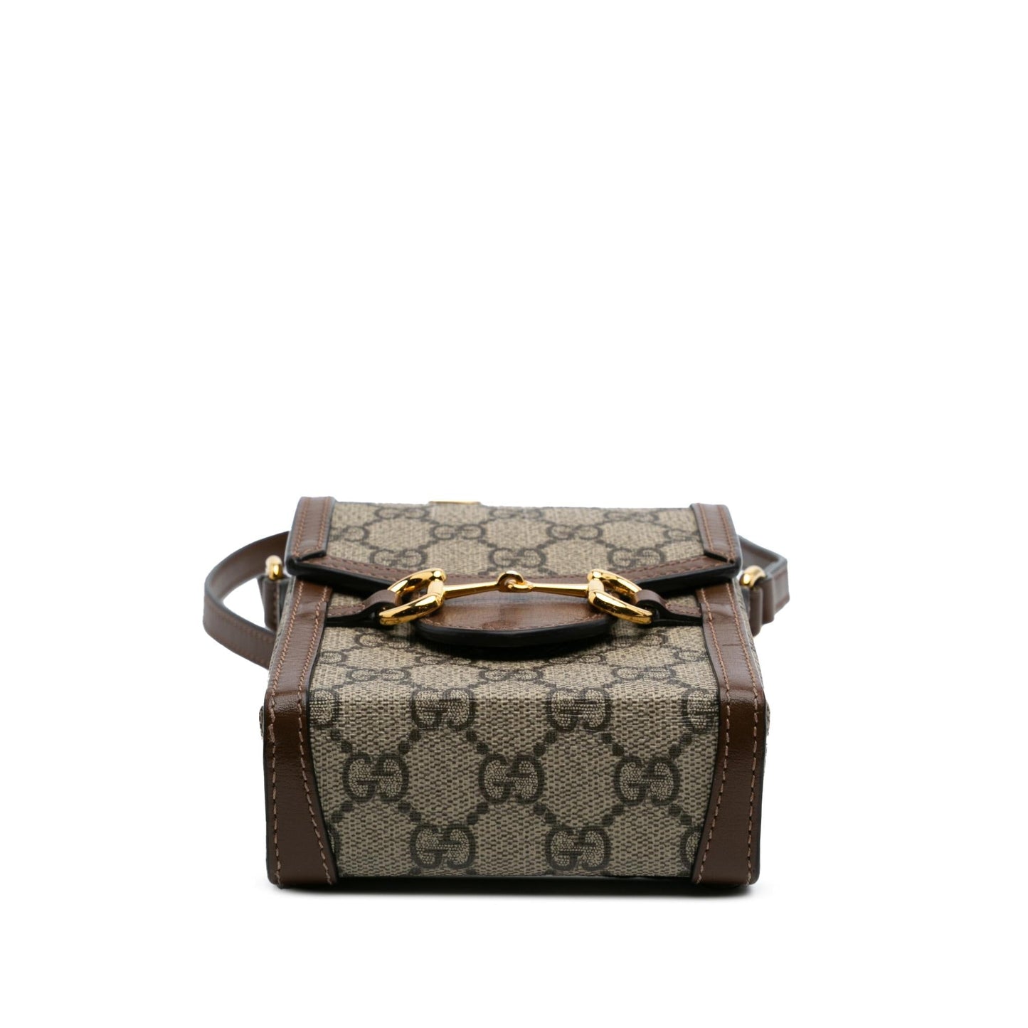 Gucci GG Supreme Horsebit Canvas Calf Brown Mini Crossbody Bag Crossbody 2