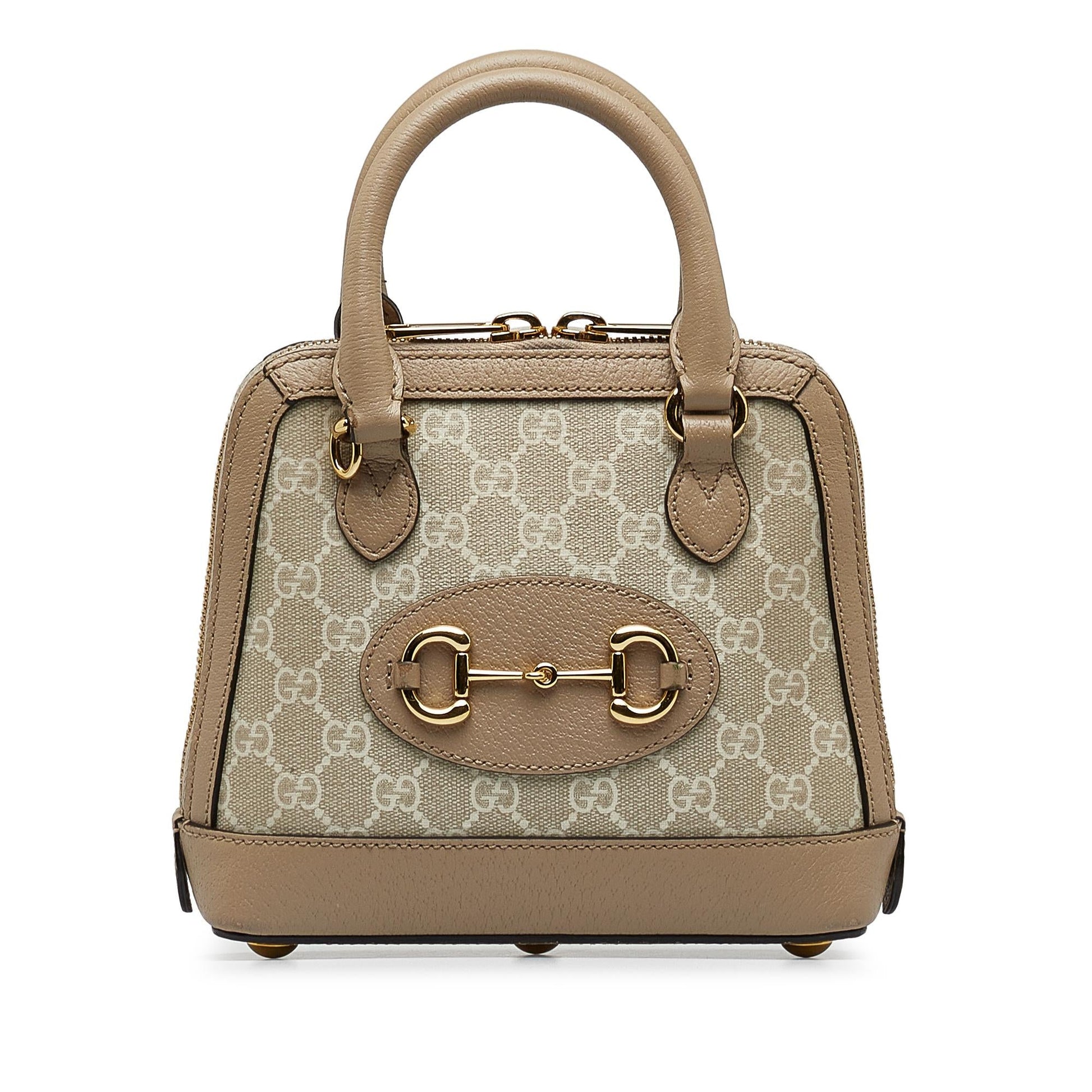 Gucci GG Supreme Horsebit SHG-zUVIp0 Canvas Brown Mini Satchel Bag
