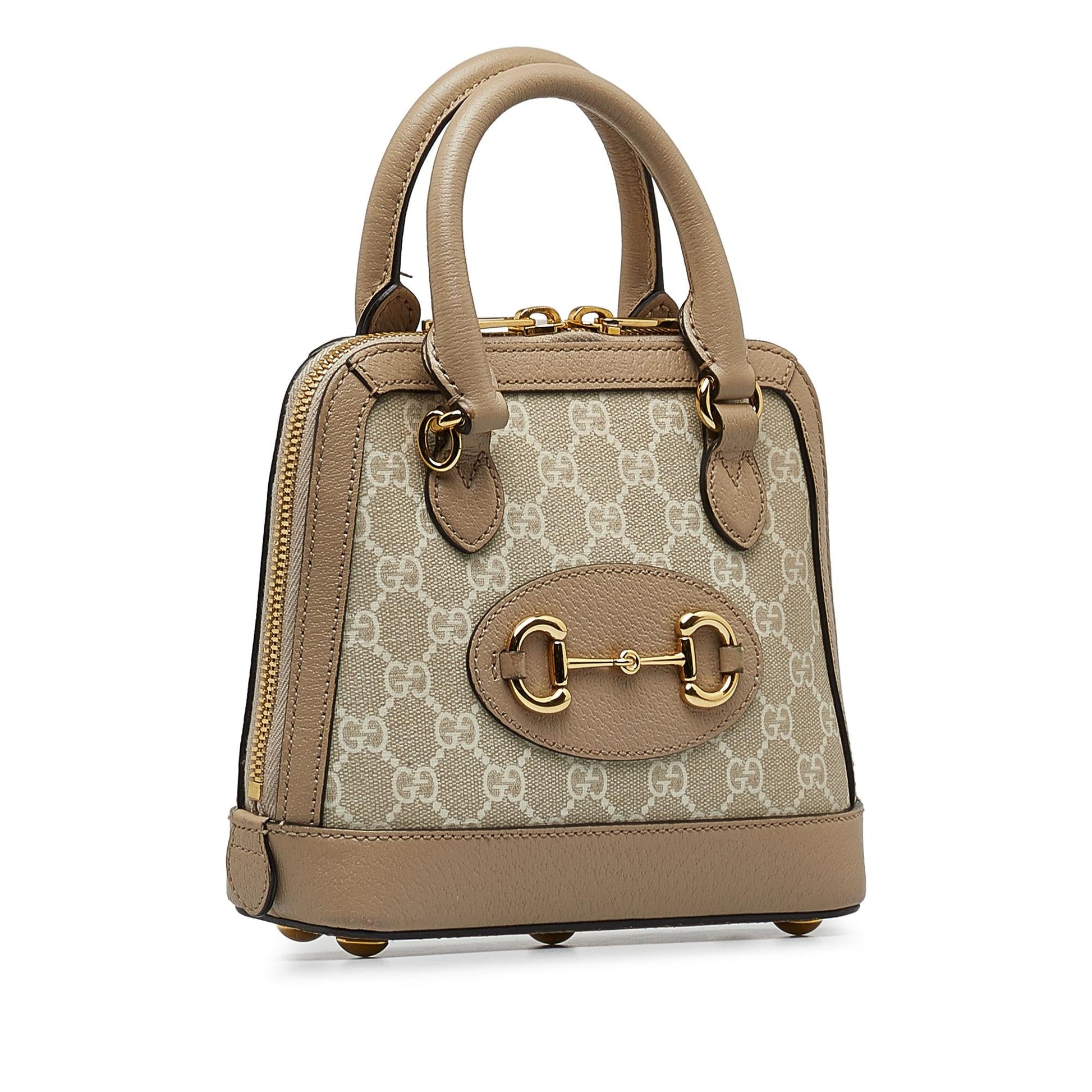 Gucci GG Supreme Horsebit SHG-zUVIp0 Canvas Brown Mini Satchel Bag
