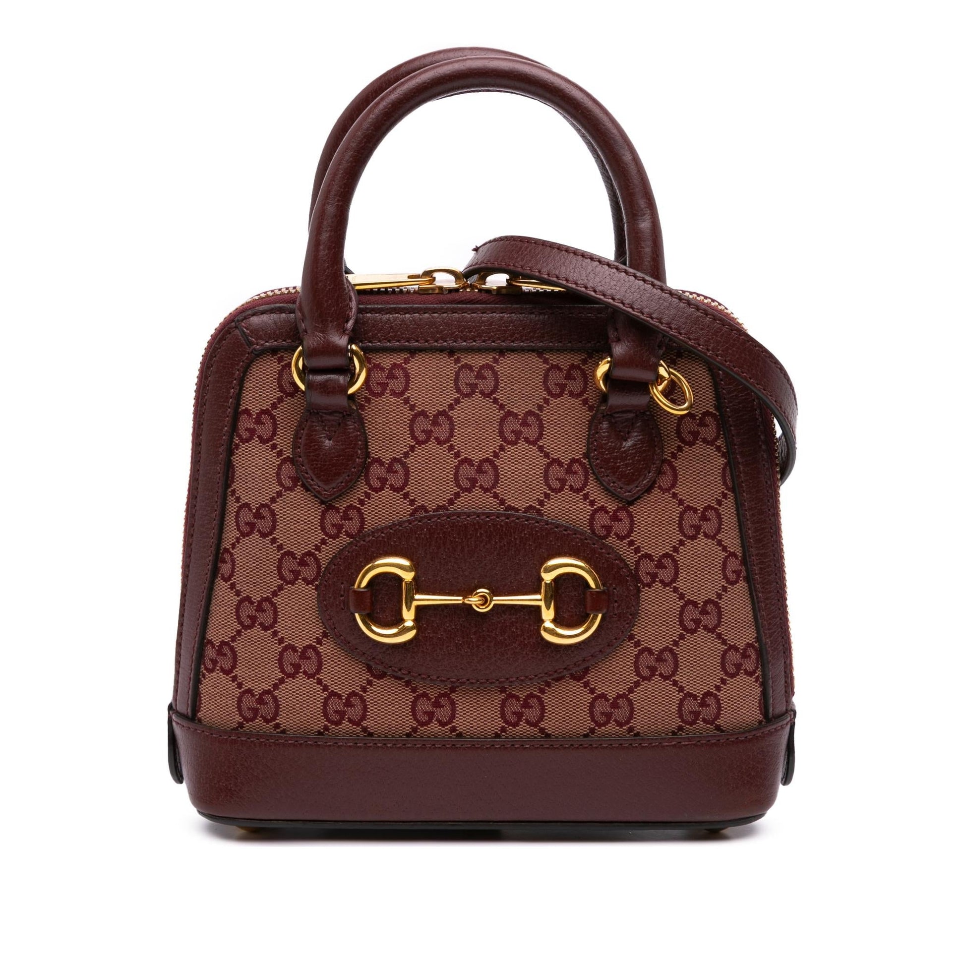 Gucci GG Supreme Horsebit Canvas Brown Mini Top Handle Satchel Bag Bag 1
