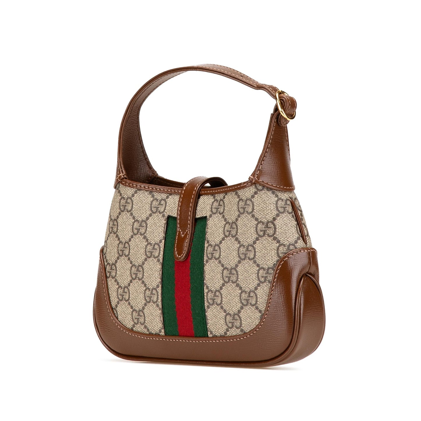 Gucci GG Supreme Jackie Canvas Calf Brown Mini Crossbody Bag Crossbody 1