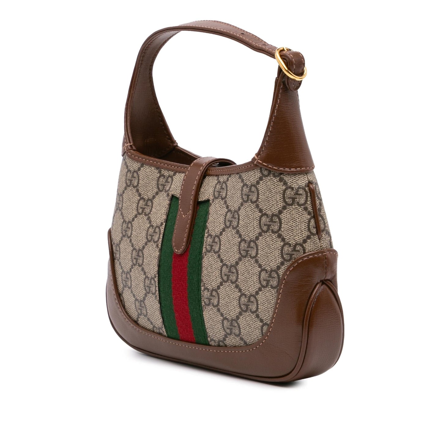 Gucci GG Supreme Jackie Canvas Calf Brown Mini Crossbody Bag