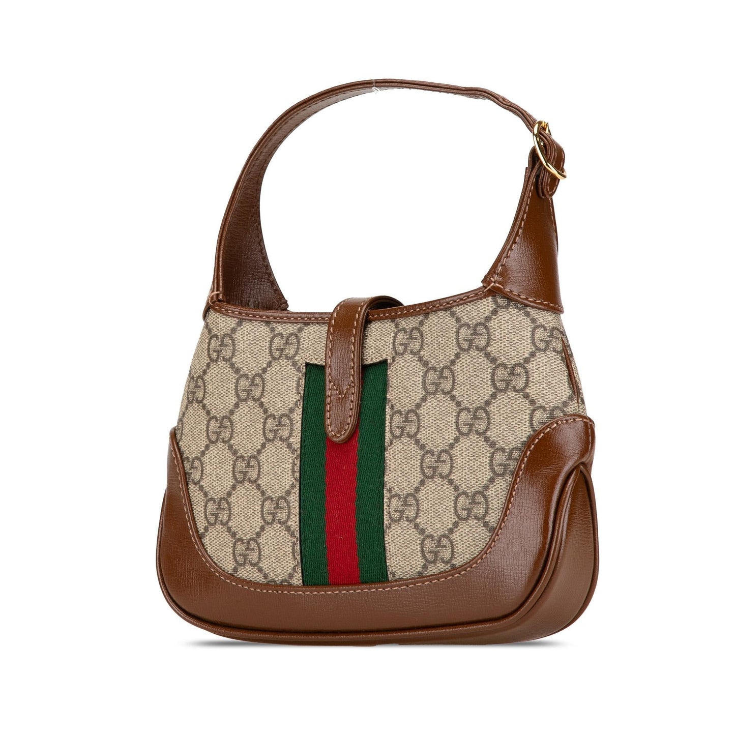 Gucci GG Supreme Jackie Canvas Calf Brown Mini Crossbody Bag Crossbody 3