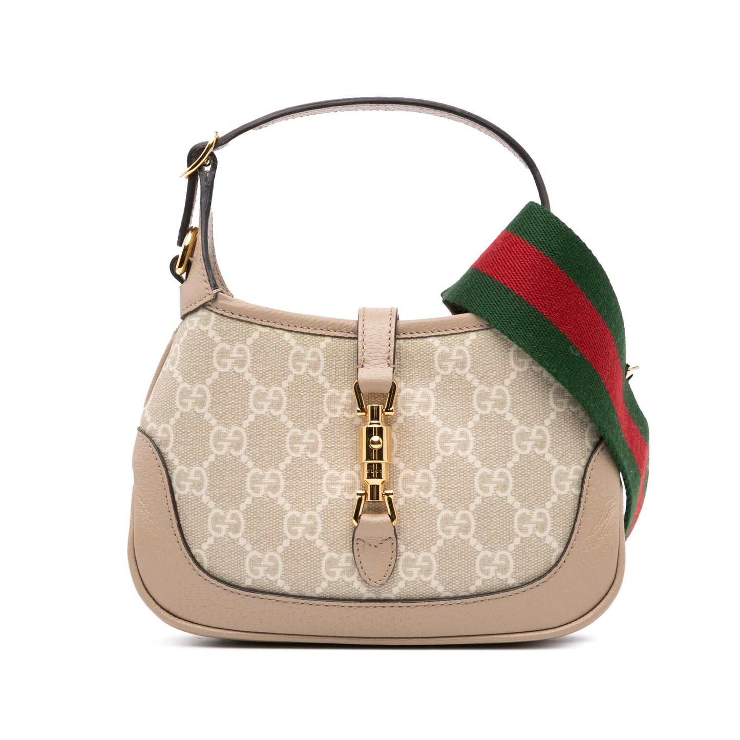 Gucci GG Supreme Jackie Canvas Calf Brown Mini Satchel Bag