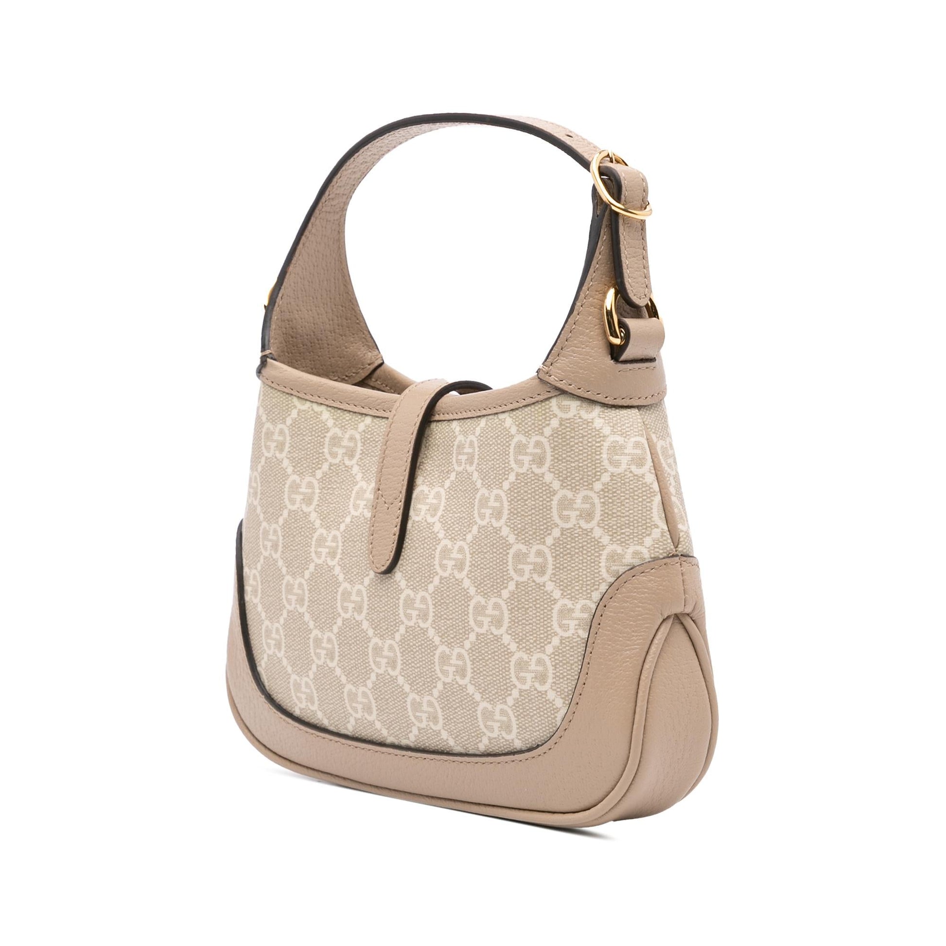 Gucci GG Supreme Jackie Canvas Calf Brown Mini Satchel Bag