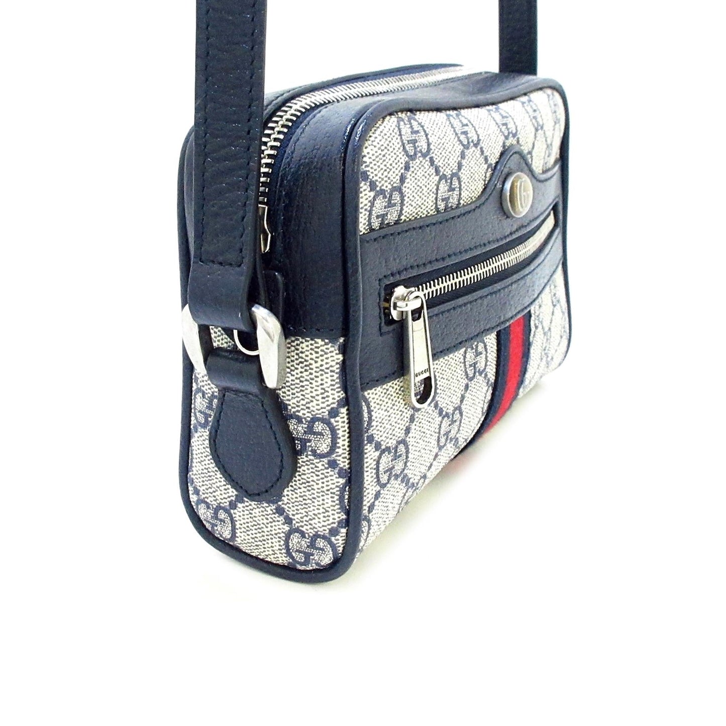 Gucci GG Supreme Ophidia SHG-YvnAqG Canvas Calf Grey Mini Crossbody Bag