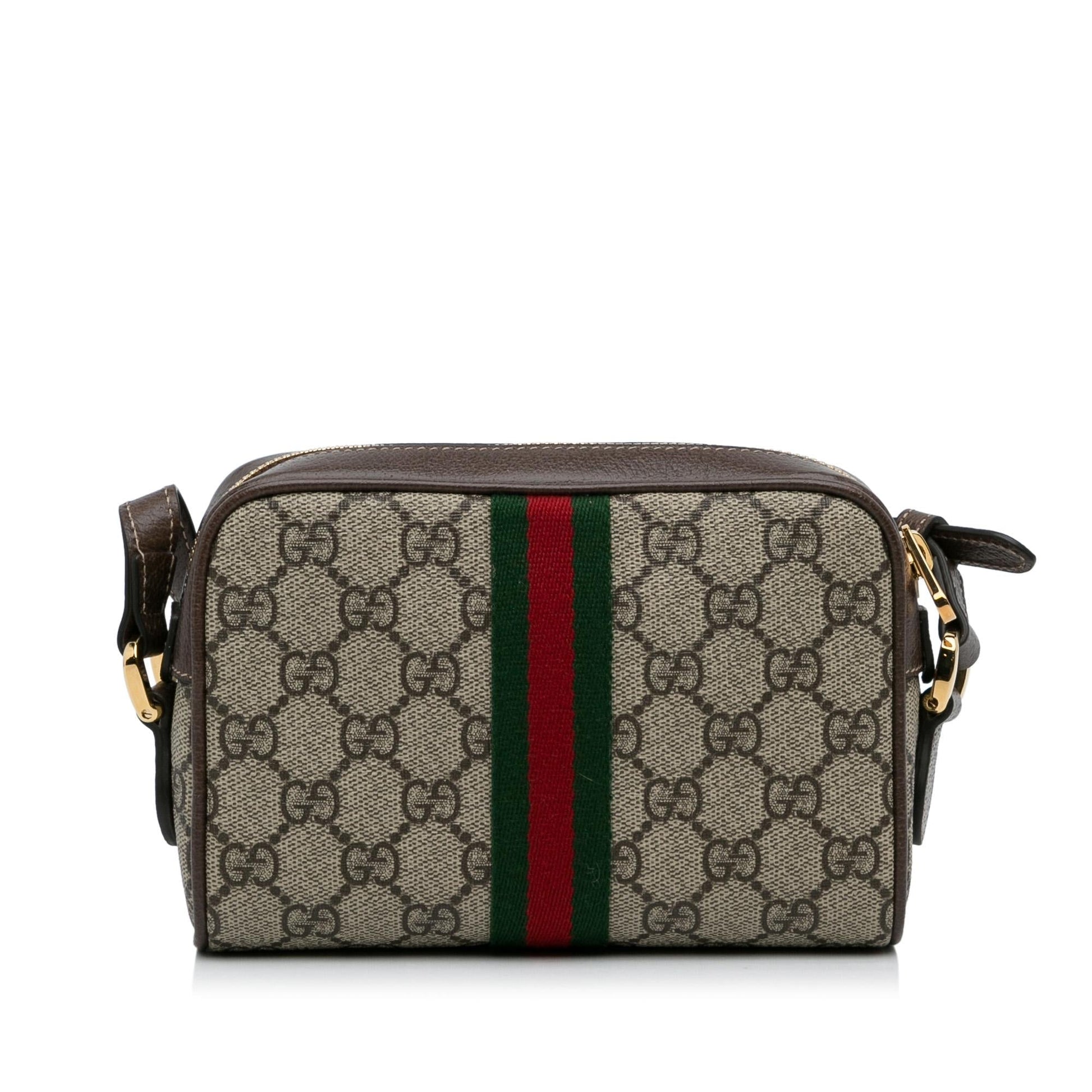 Gucci GG Supreme Ophidia SHG-PbO4IG Canvas Calf Brown Mini Crossbody Bag