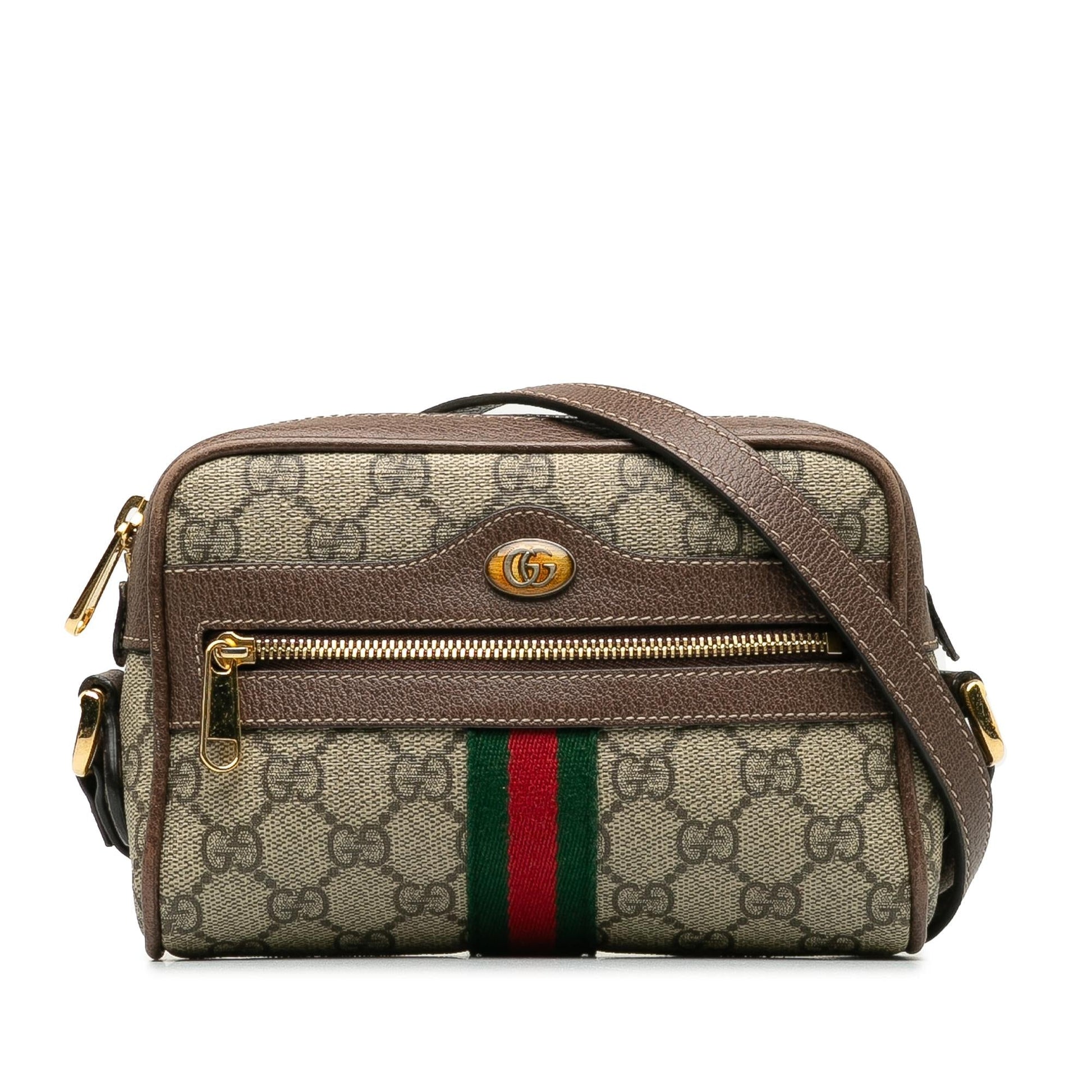 Gucci GG Supreme Ophidia SHG-0eMAWx Canvas Brown Mini Crossbody Bag