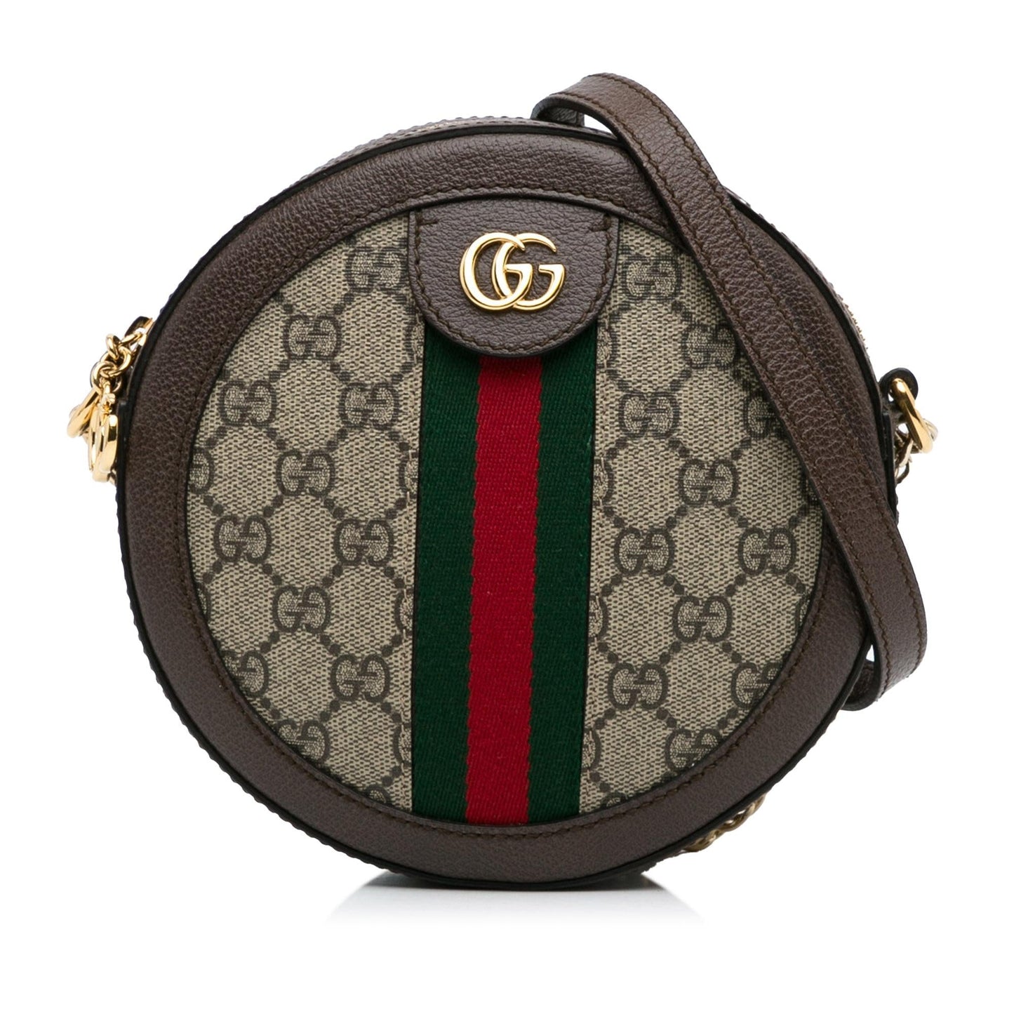 Gucci GG Supreme Round Ophidia SHG-aFu3qu Canvas Brown Mini Crossbody Bag