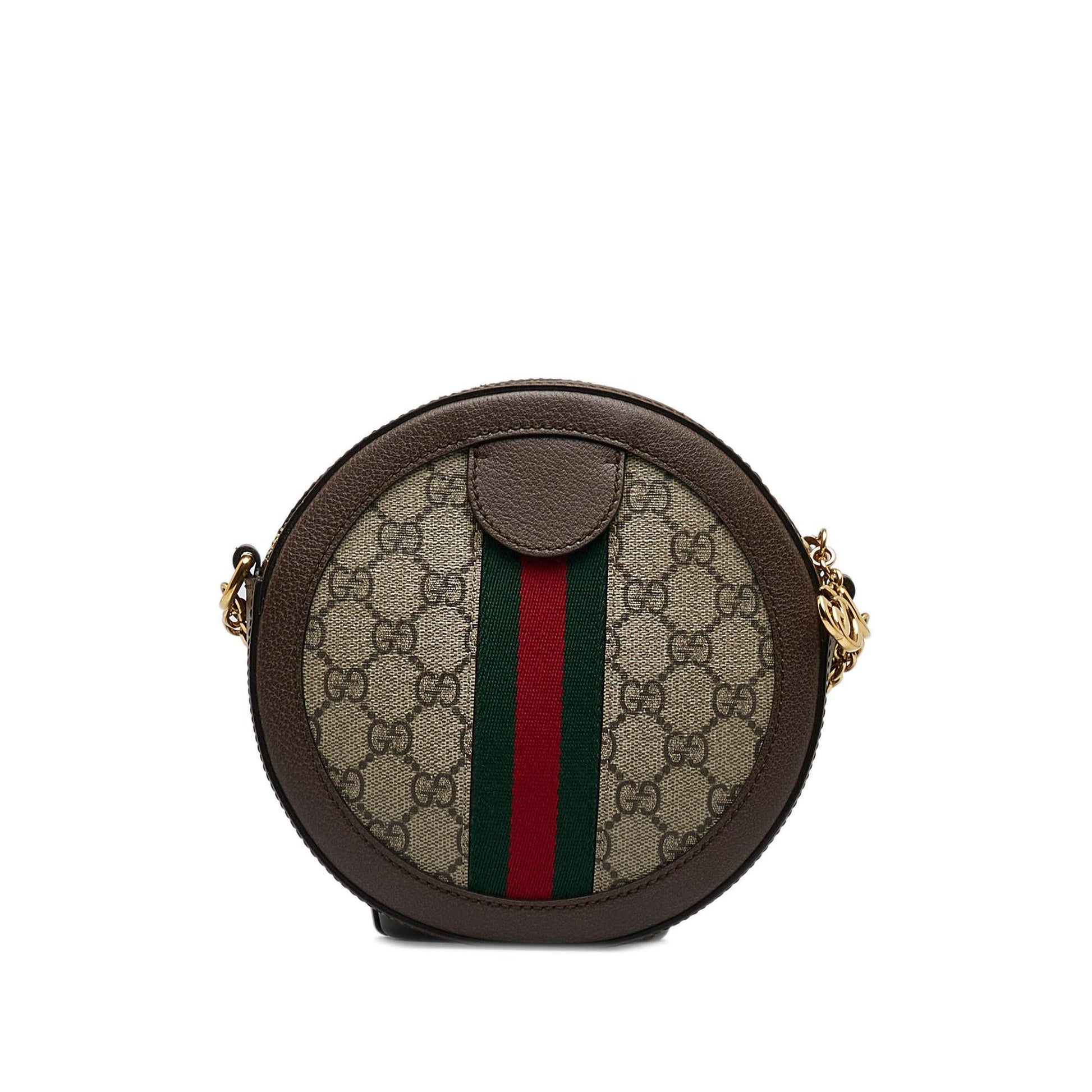 Gucci GG Supreme Round Ophidia SHG-oKTNkt Canvas Brown Mini Crossbody Bag