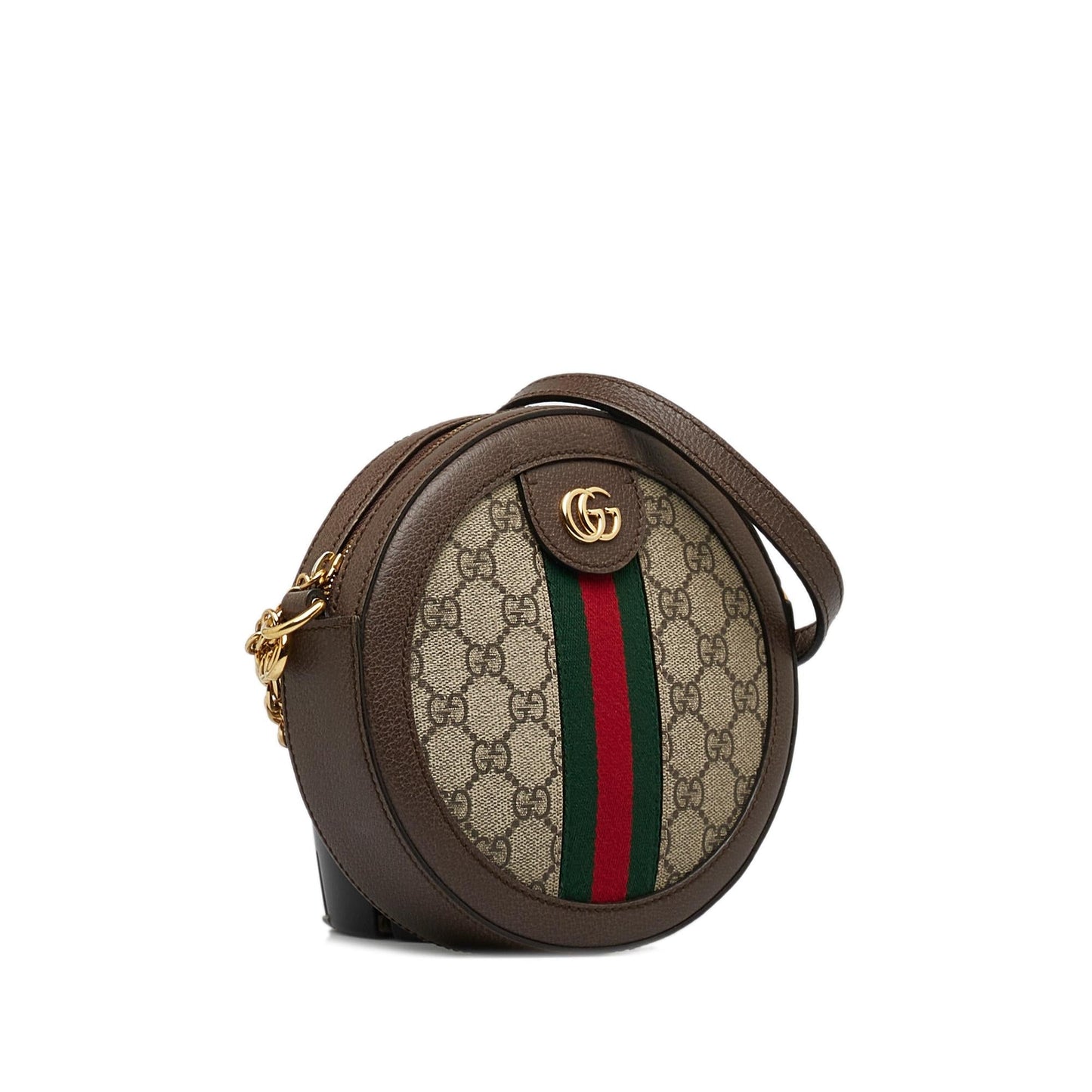 Gucci GG Supreme Round Ophidia SHG-oKTNkt Canvas Brown Mini Crossbody Bag