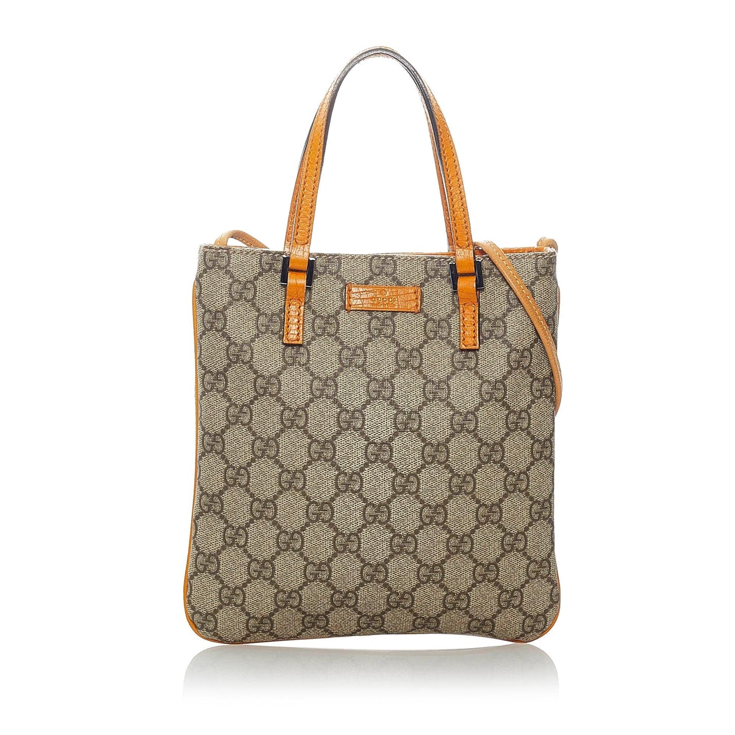 Gucci GG Supreme SHG Canvas Brown Orange Mini Satchel Bag