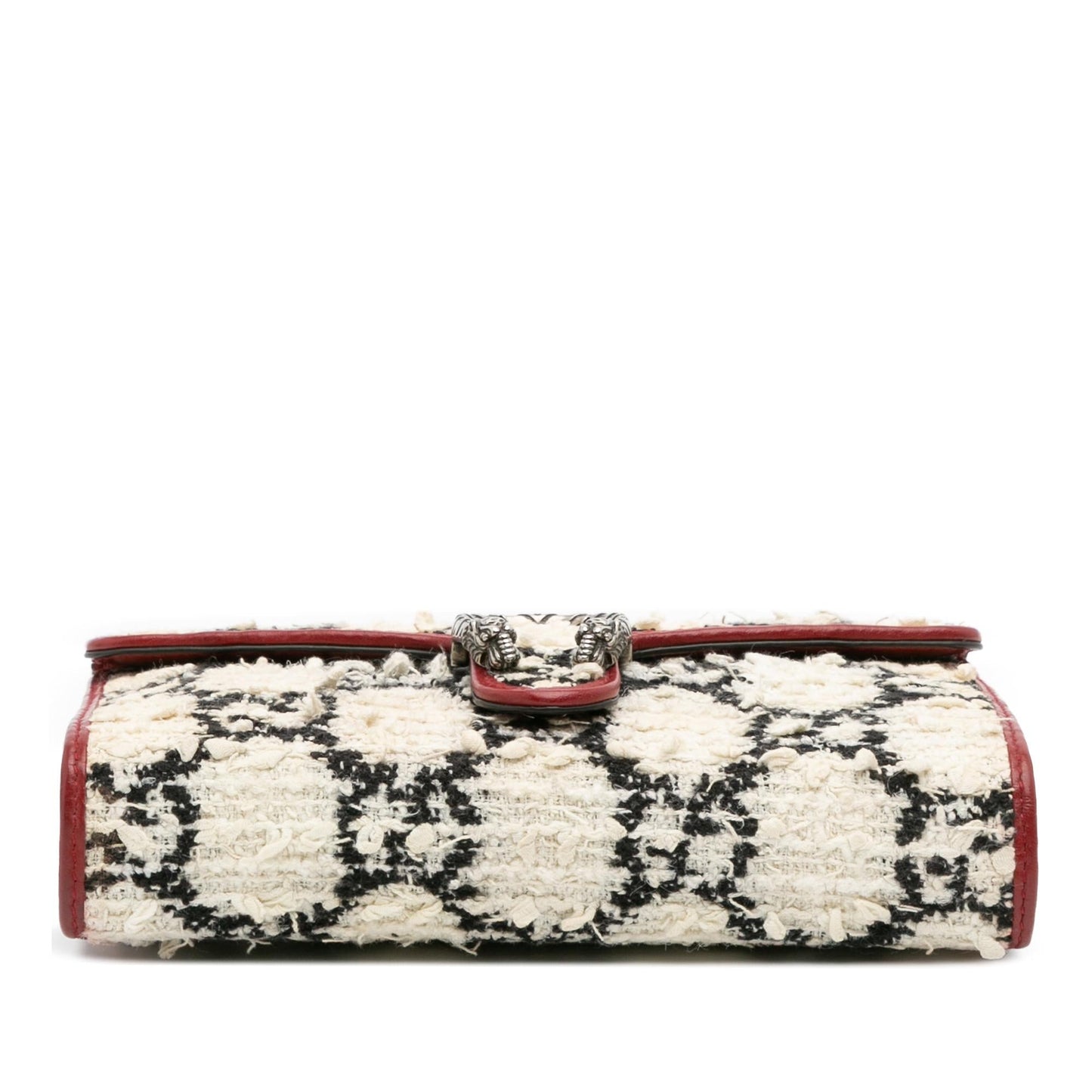 Gucci GG Tweed Dionysus Wallet on Calf White Red Mini Crossbody Bag
