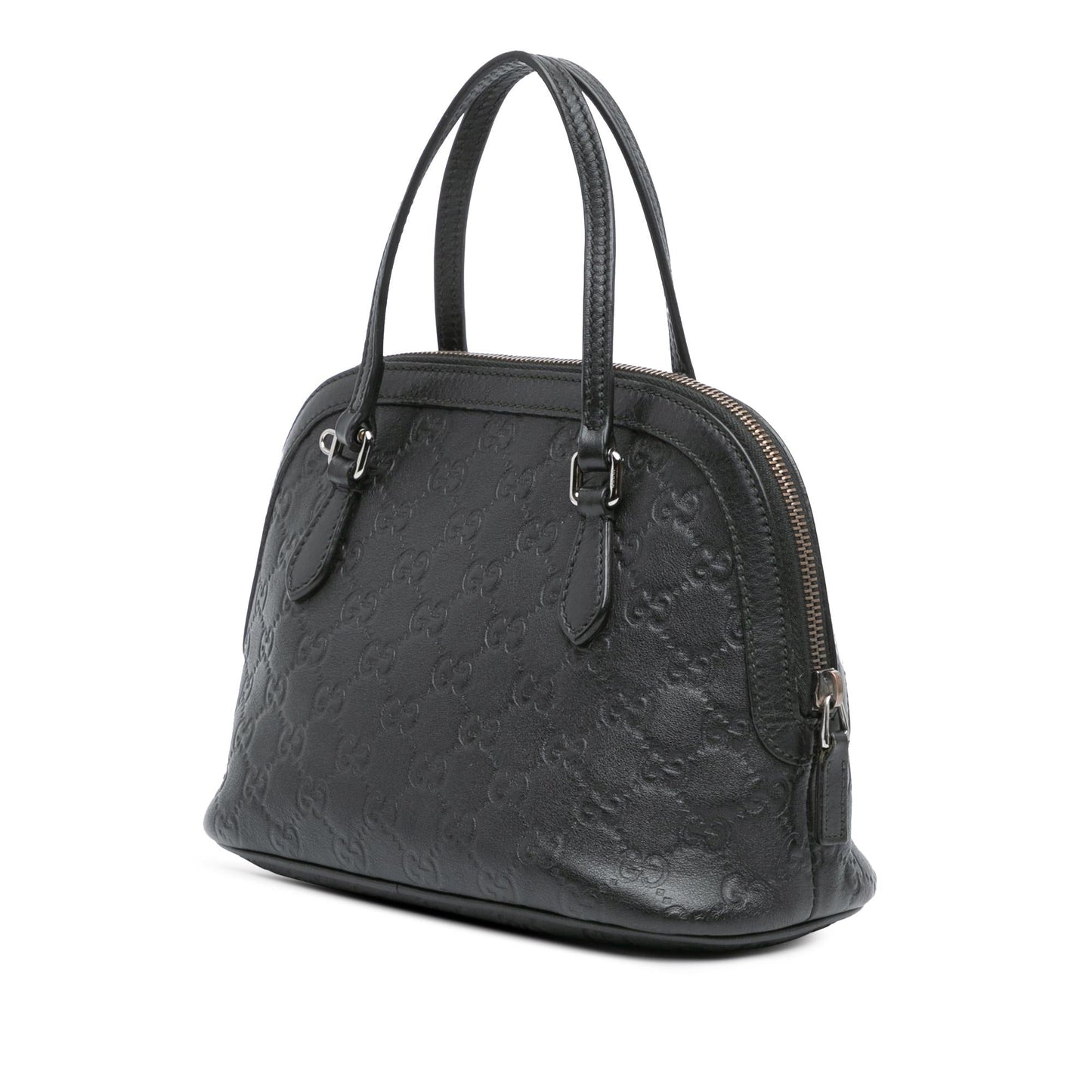 Gucci Guccissima Dome SHG-6f7zbp Calf Black Mini Satchel Bag
