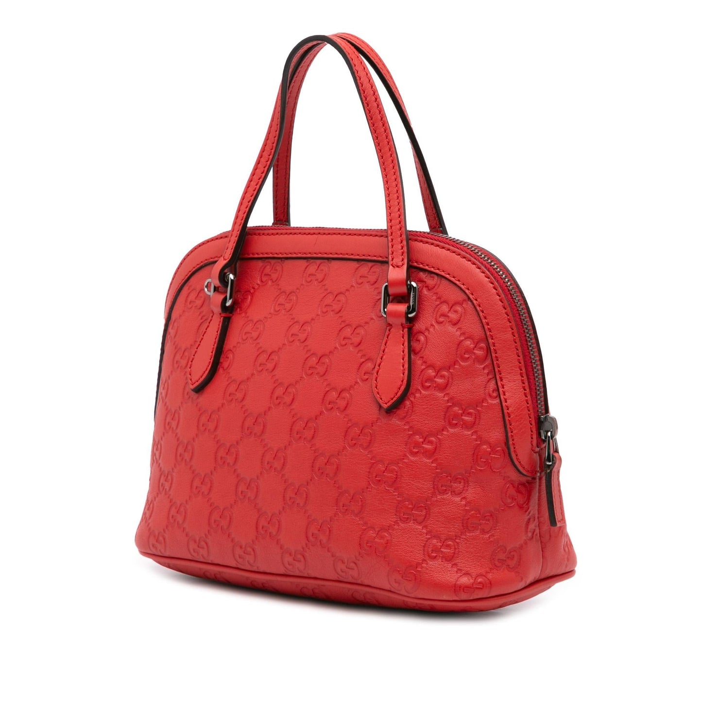Gucci Guccissima Dome Calf Red Mini Satchel Bag