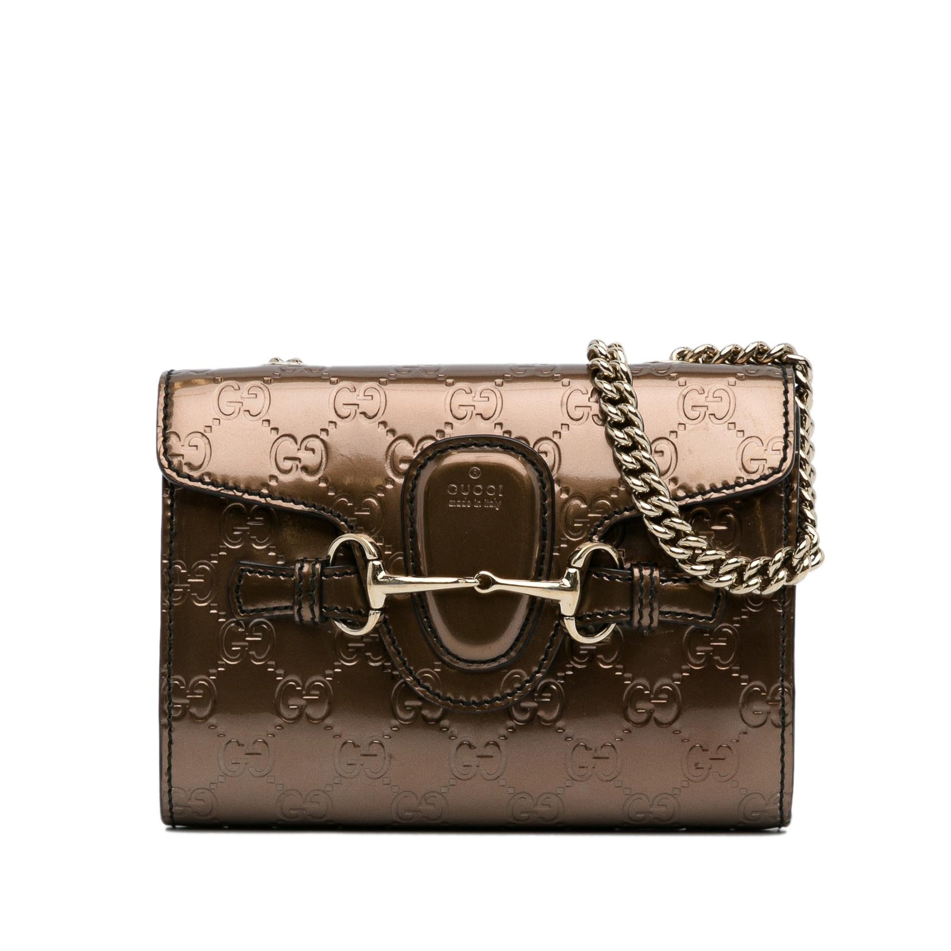 Gucci Guccissima Emily SHG-sCktM7 Calf Brown Mini Crossbody Bag