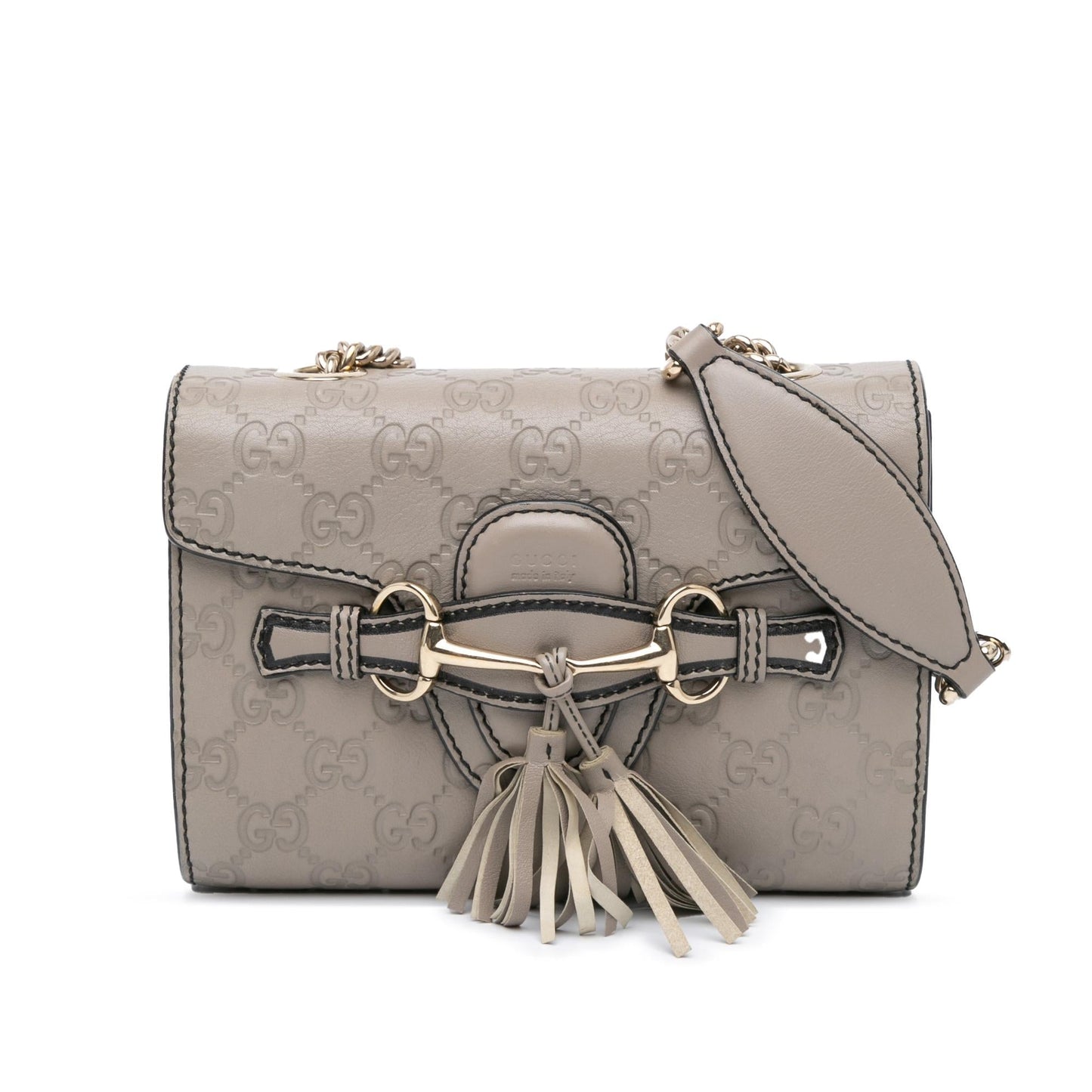 Gucci Guccissima Emily Calf Grey Mini Crossbody Bag
