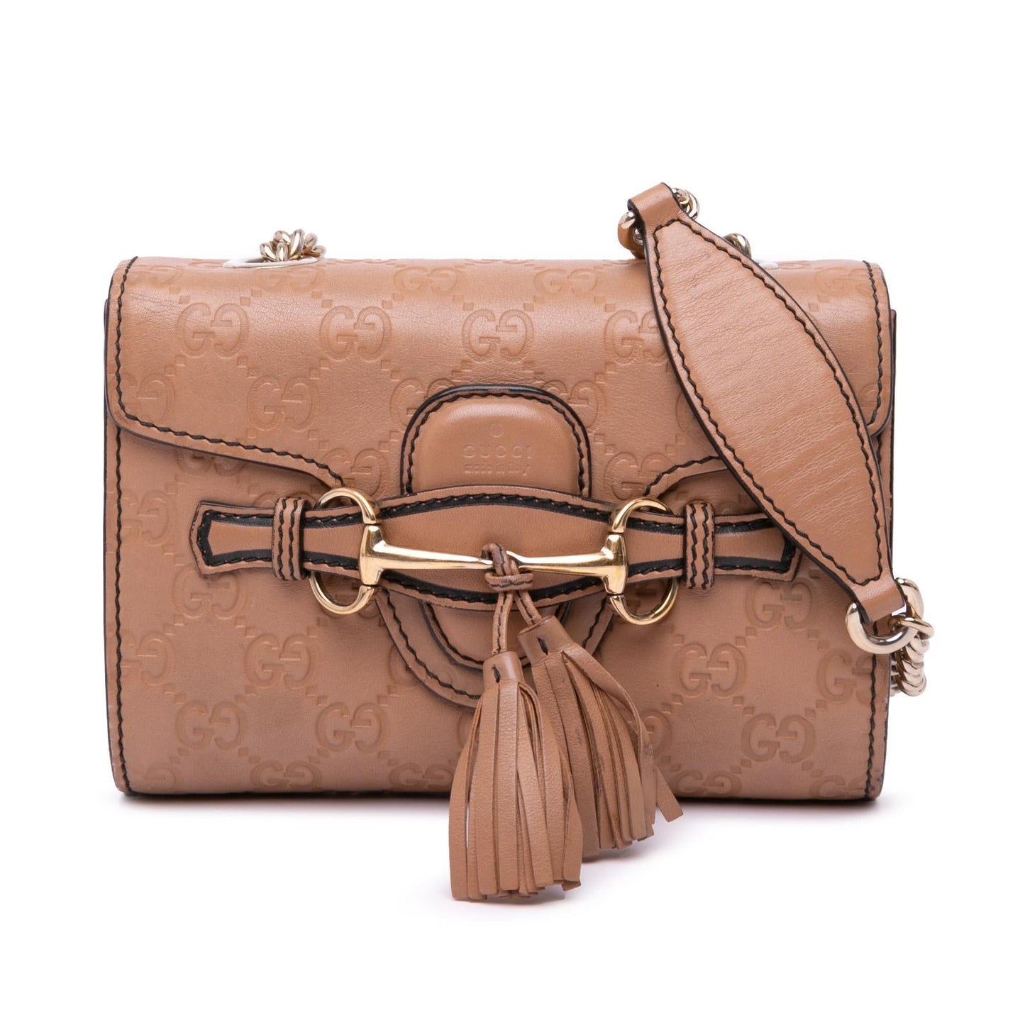 Gucci Guccissima Emily Calf Brown Mini Crossbody Bag