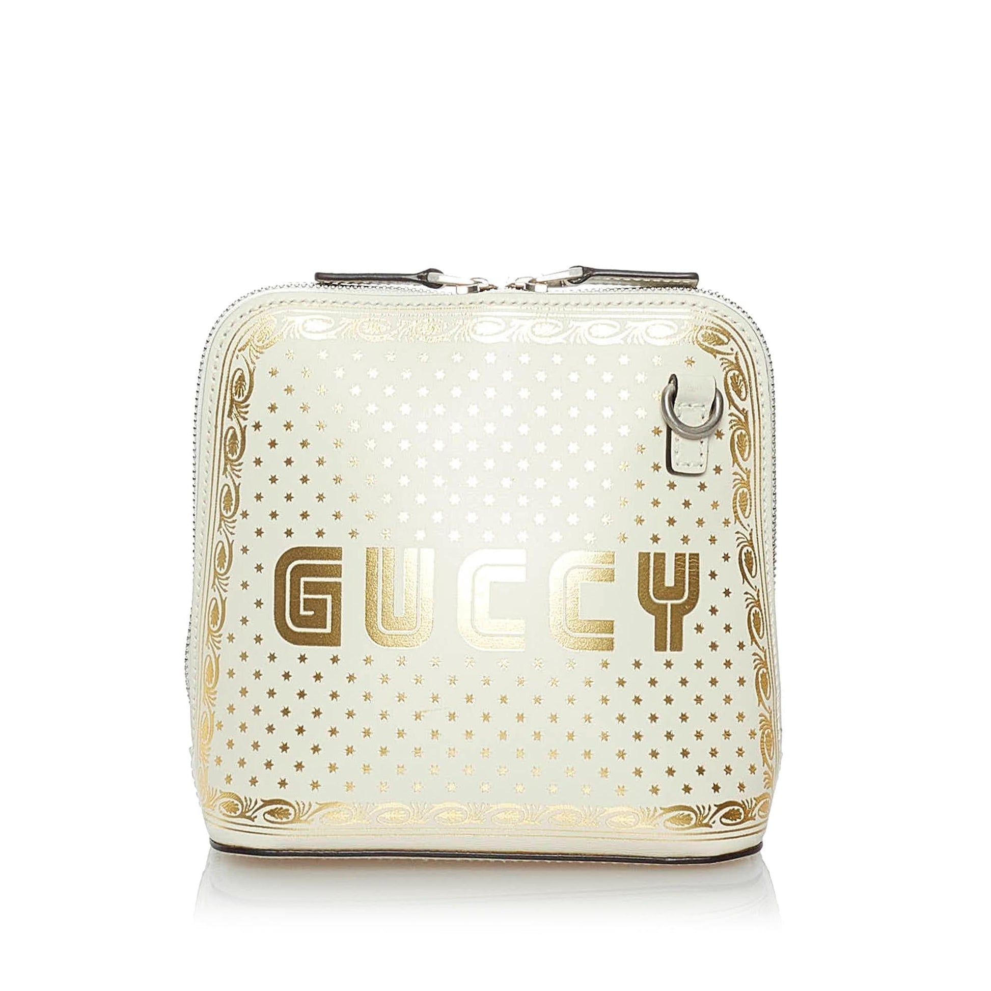 Gucci Guccy Sega SHG Calf White Gold Mini Crossbody Bag
