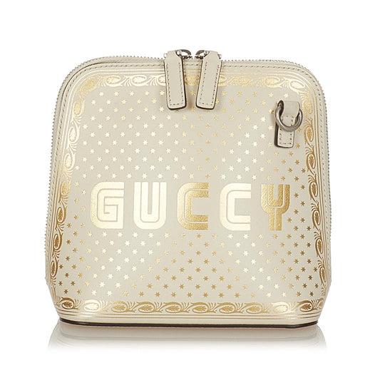 Gucci Guccy Sega SHG Calf White Gold Mini Crossbody Bag Bag Shg