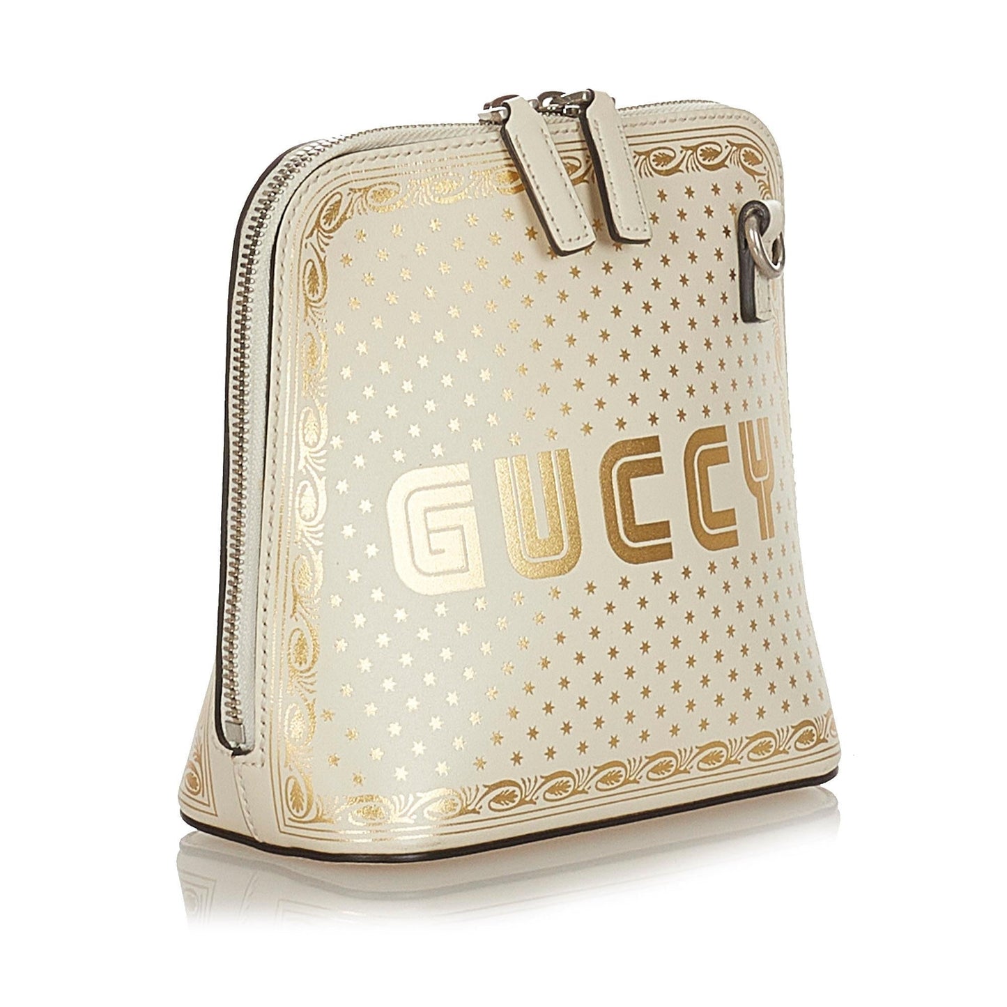Gucci Guccy Sega SHG Calf White Gold Mini Crossbody Bag Bag Shg