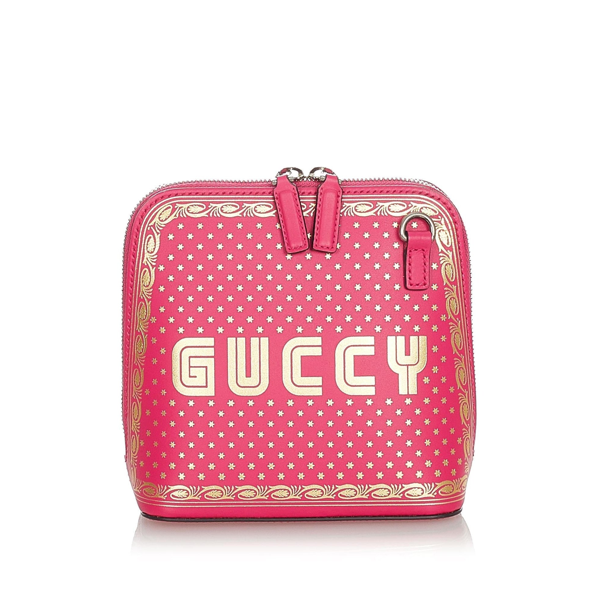 Gucci Guccy Sega SHG-8azz8W Calf Pink Gold Mini Crossbody Bag