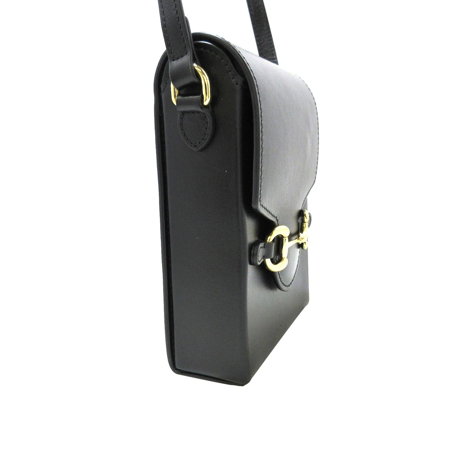 Gucci Horsebit SHG-bh9CIu Calf Black Mini Crossbody Bag