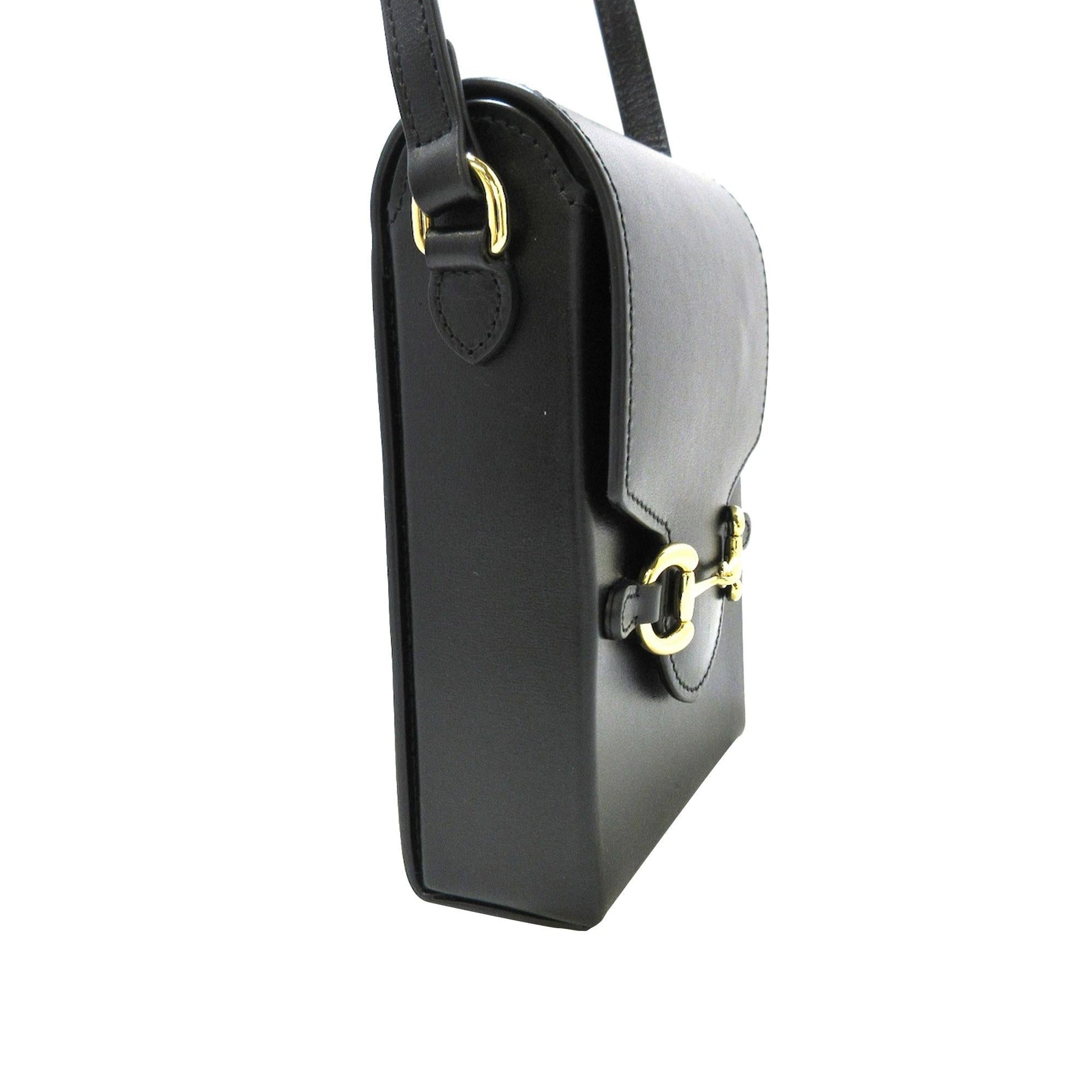 Gucci Horsebit SHG-bh9CIu Calf Black Mini Crossbody Bag