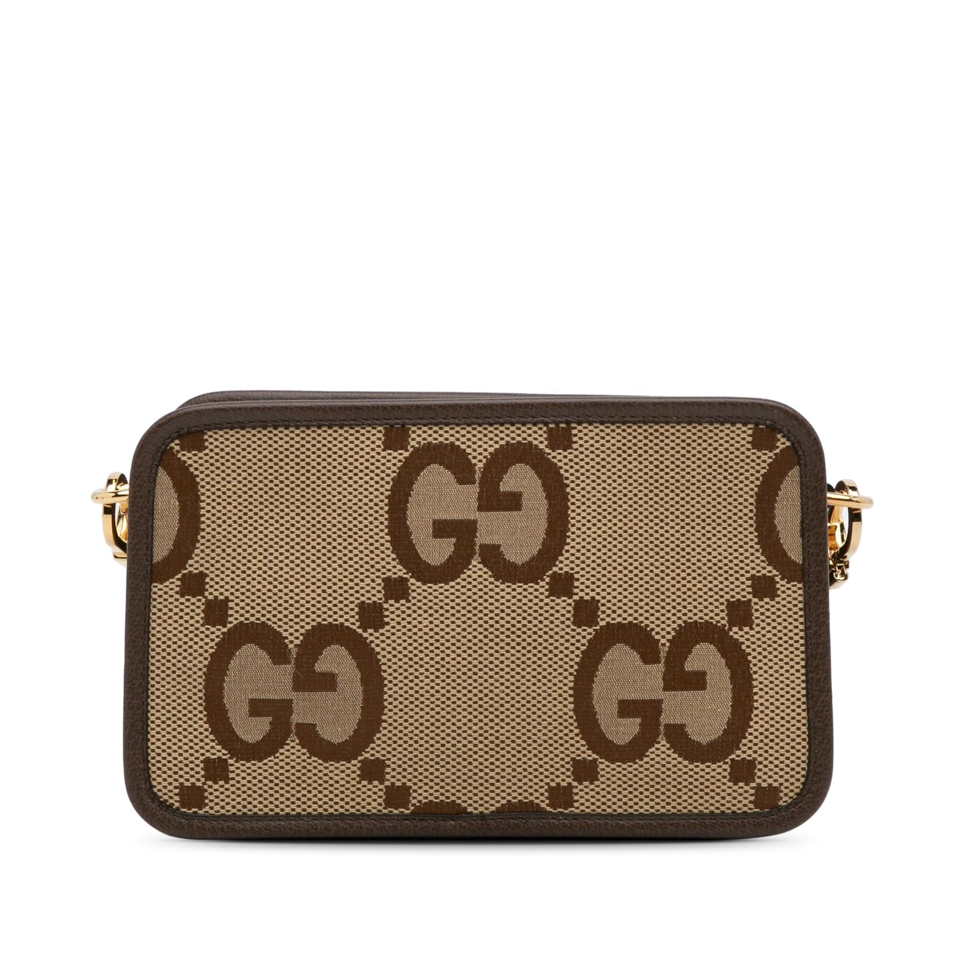 Gucci Jumbo GG SHG-FKXWG3 Canvas Brown Mini Crossbody Bag