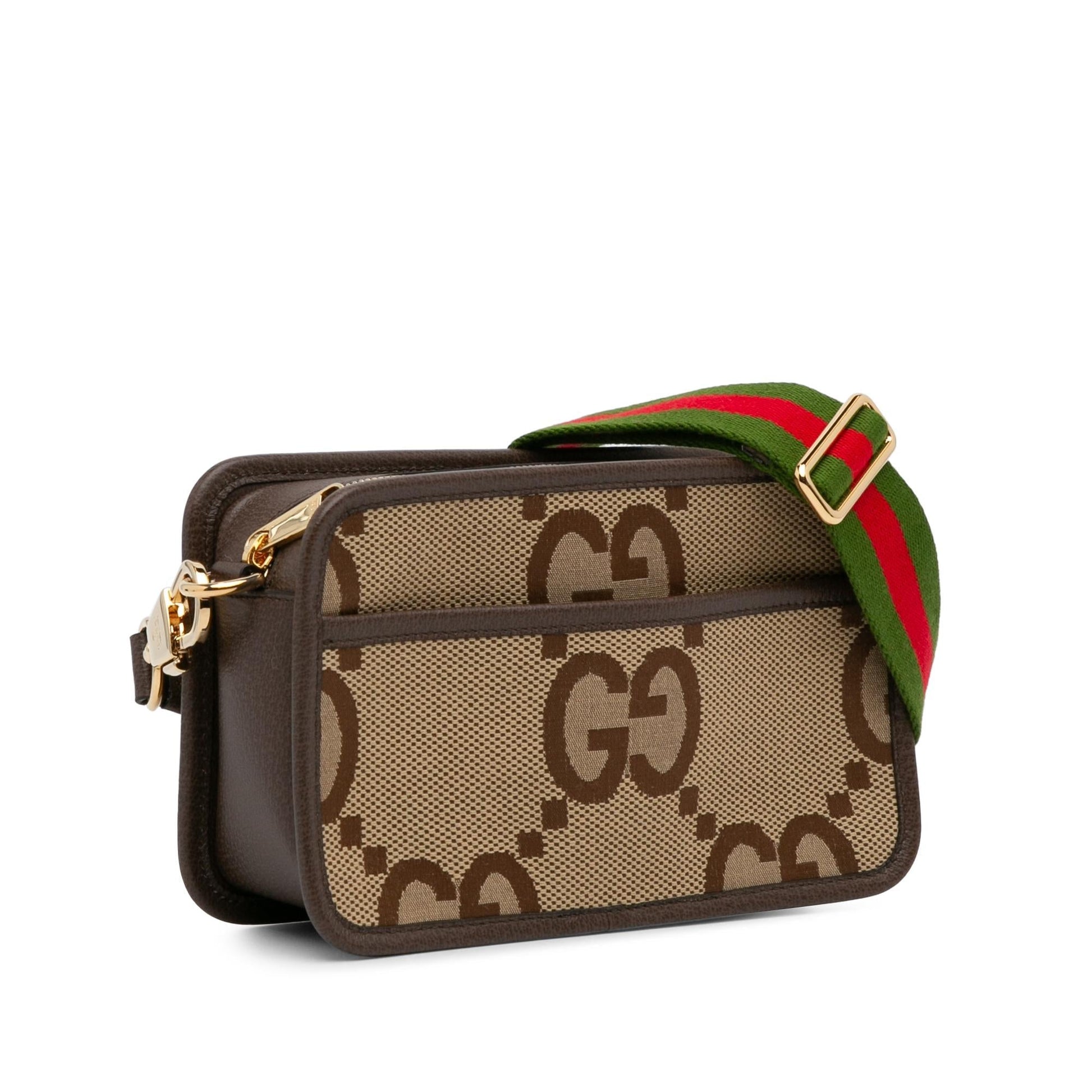 Gucci Jumbo GG SHG-FKXWG3 Canvas Brown Mini Crossbody Bag