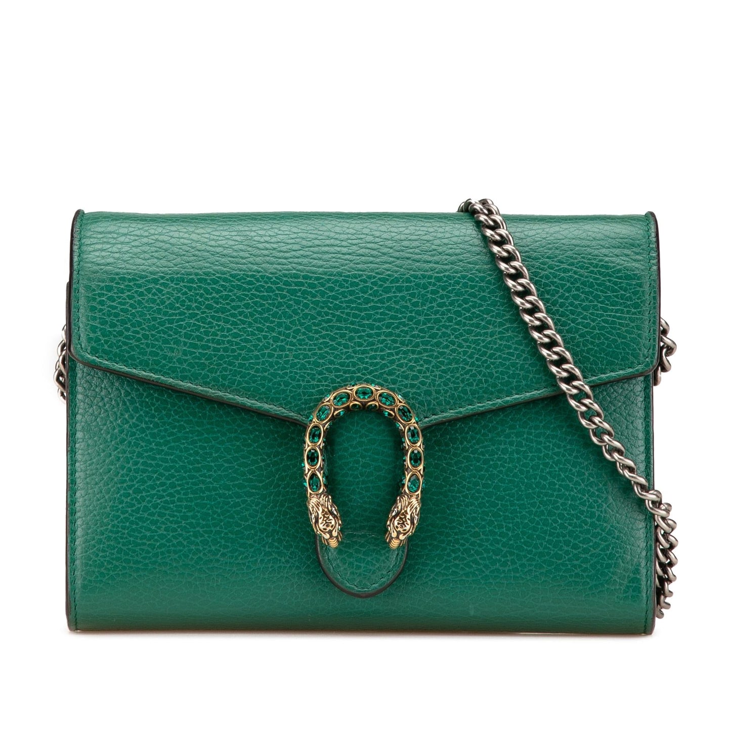 Gucci Dionysus Wallet on Chain Leather Calf Green Mini Crossbody Bag