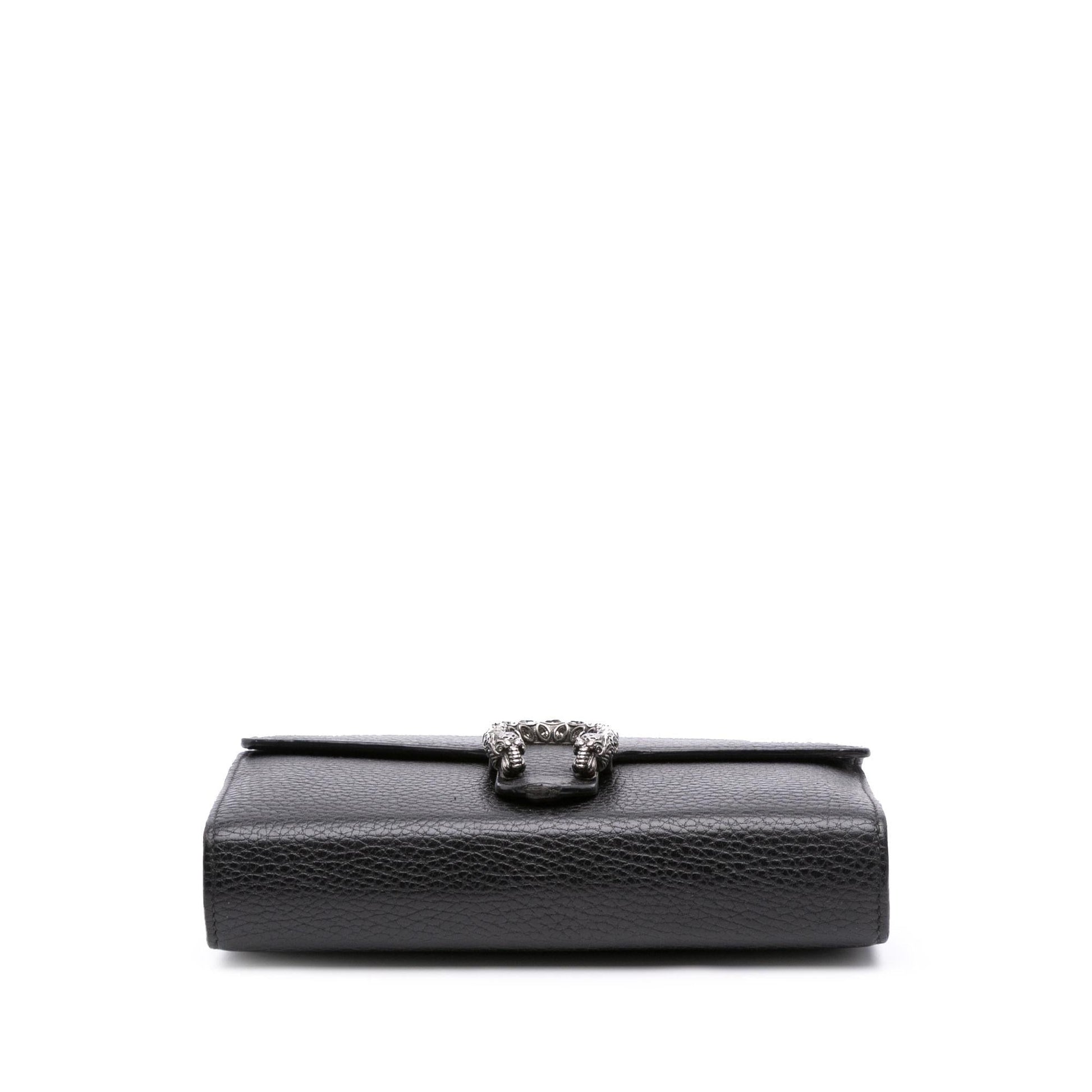 Gucci Dionysus Wallet on Chain Leather Calf Black Mini Crossbody Bag