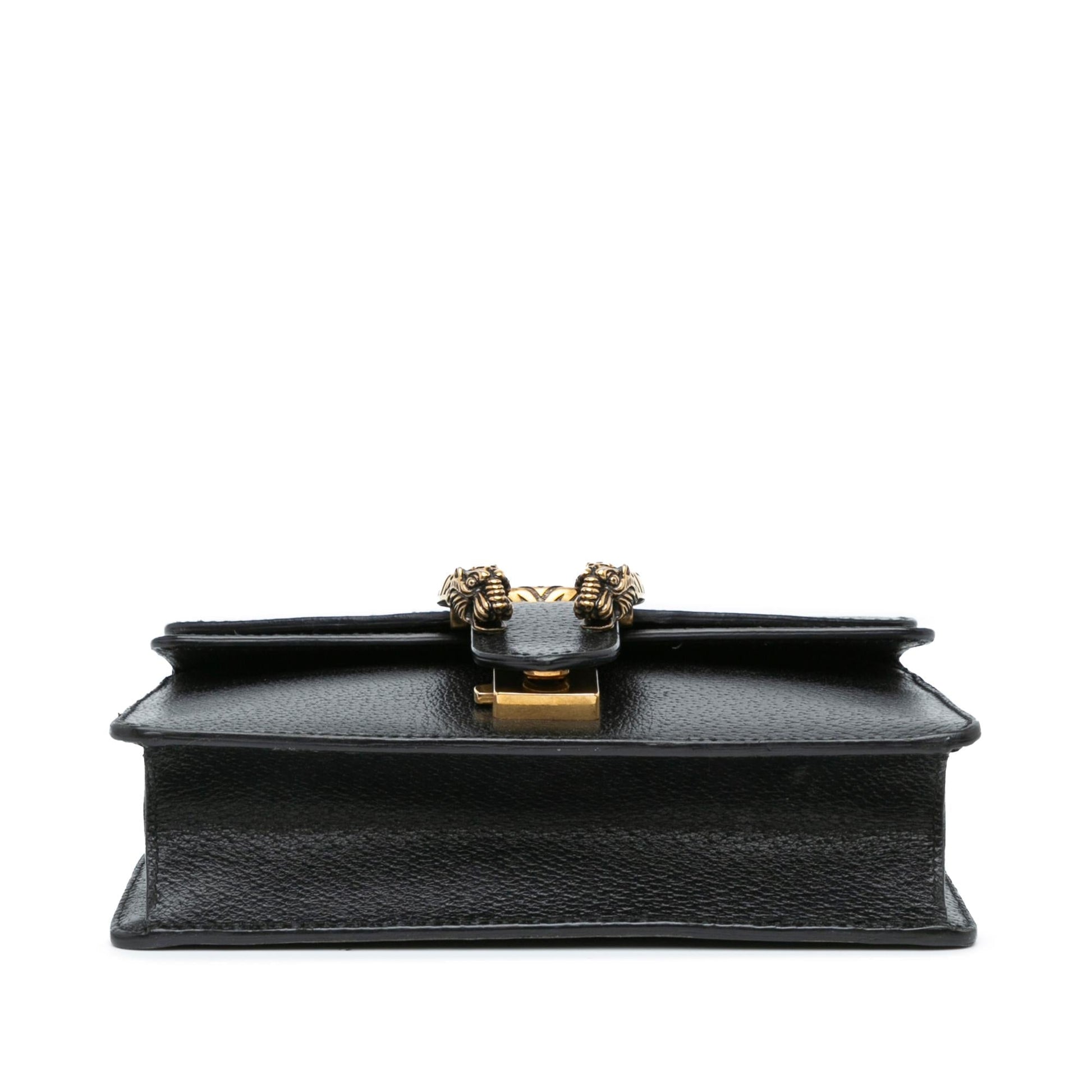 Gucci Dionysus Web SHG-f04gB7 Leather Calf Black Mini Crossbody Bag
