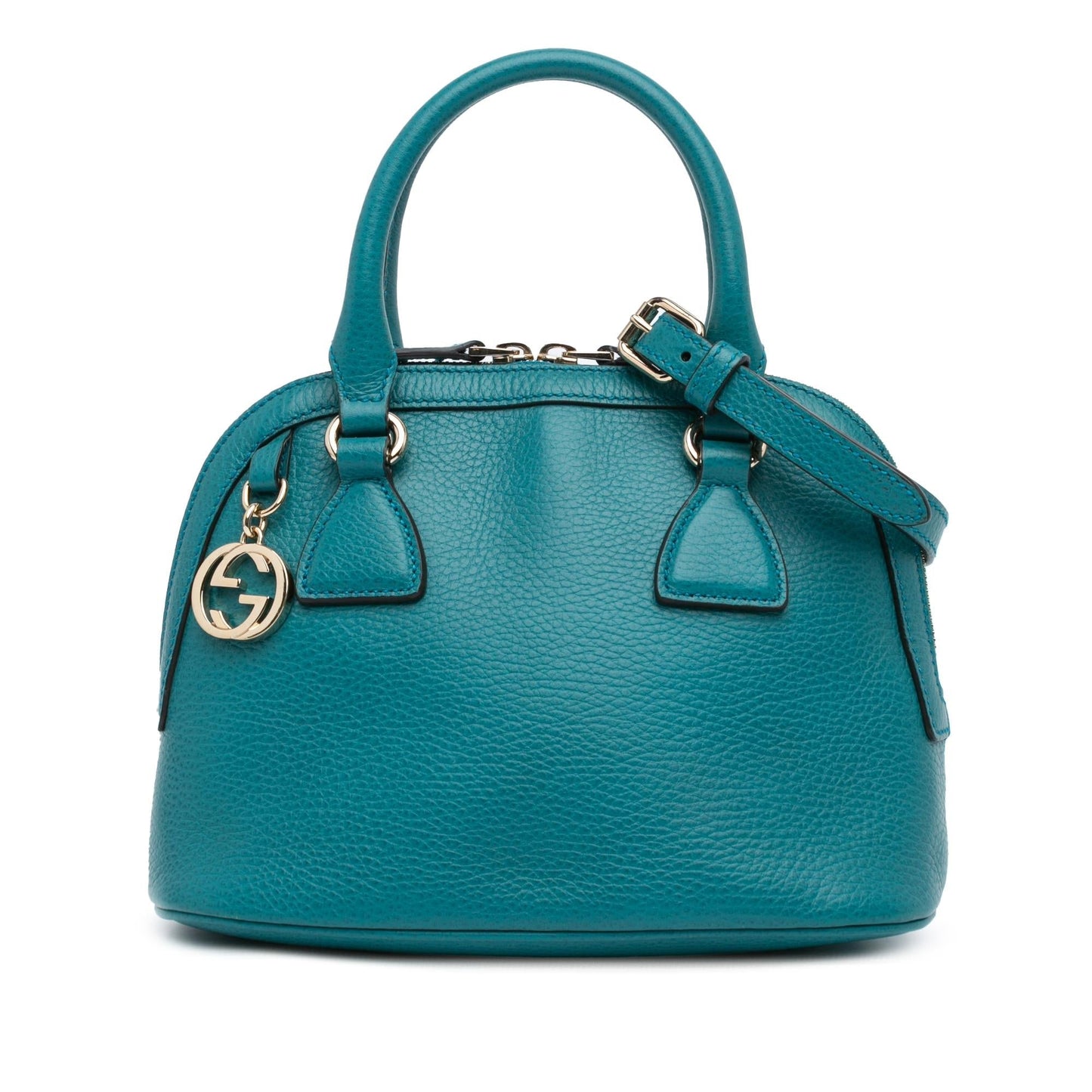 Gucci GG Charm Dome Leather Calf Blue Mini Satchel Bag