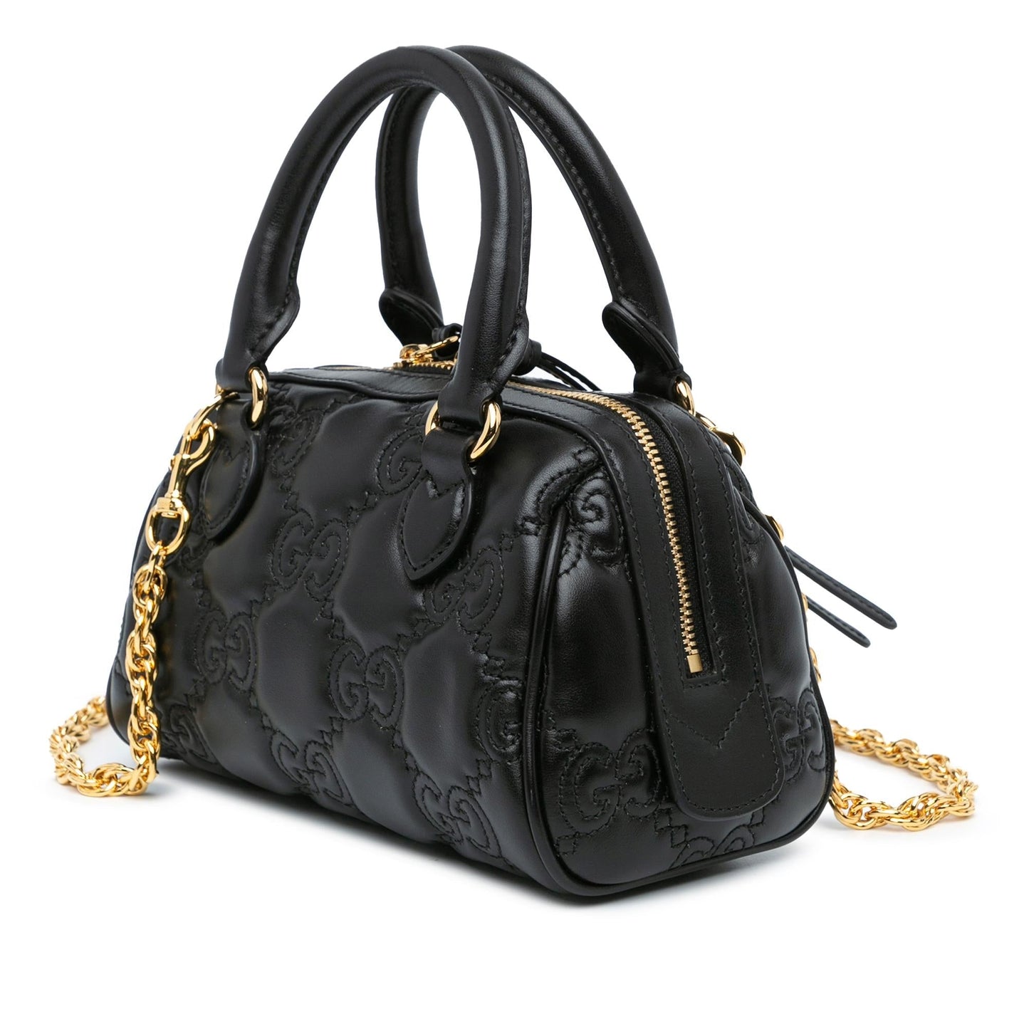 Gucci GG Marmont SHG-VvAtty Matelasse Leather Calf Black Satchel Bag