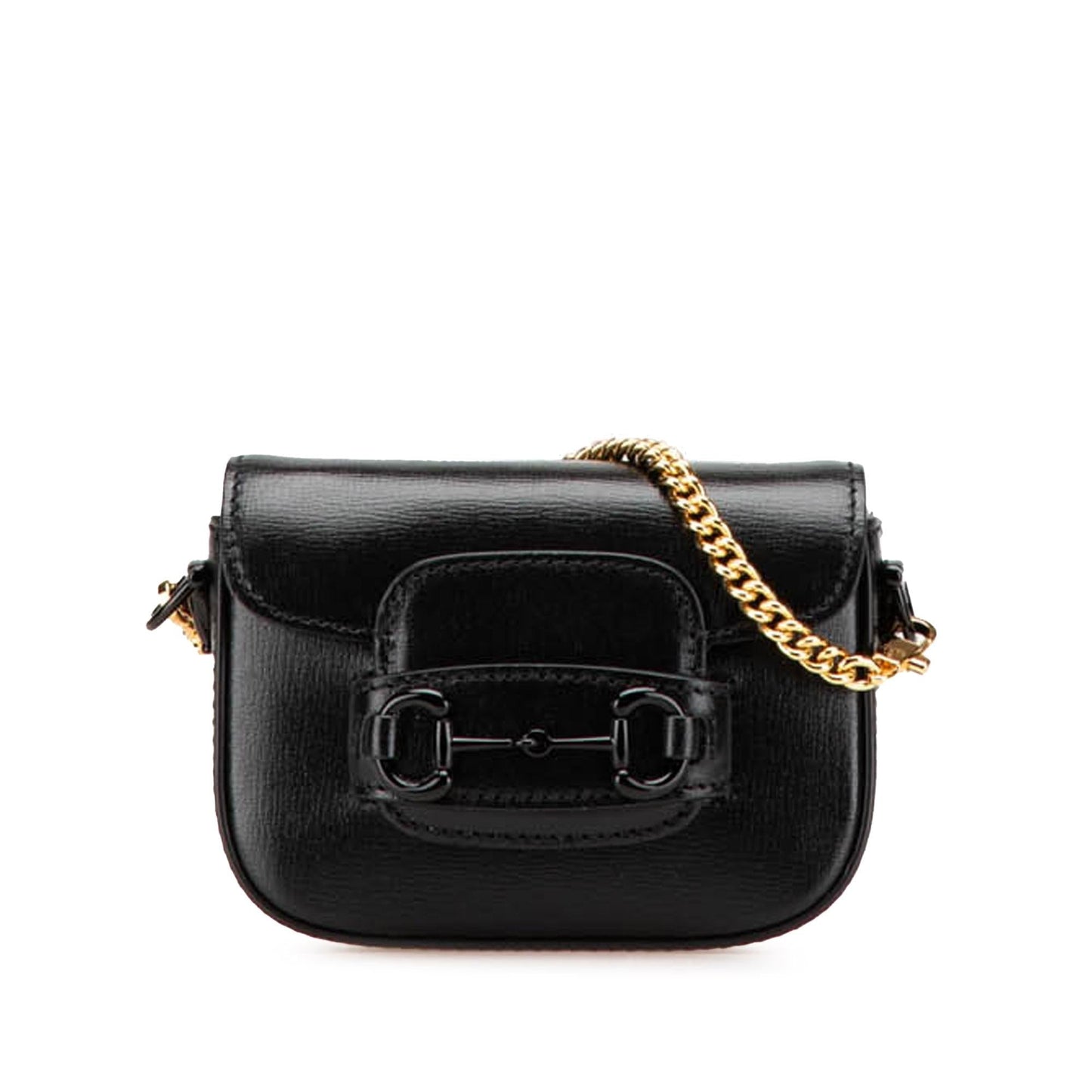 Gucci Horsebit Web Leather Calf Black Mini Satchel Bag