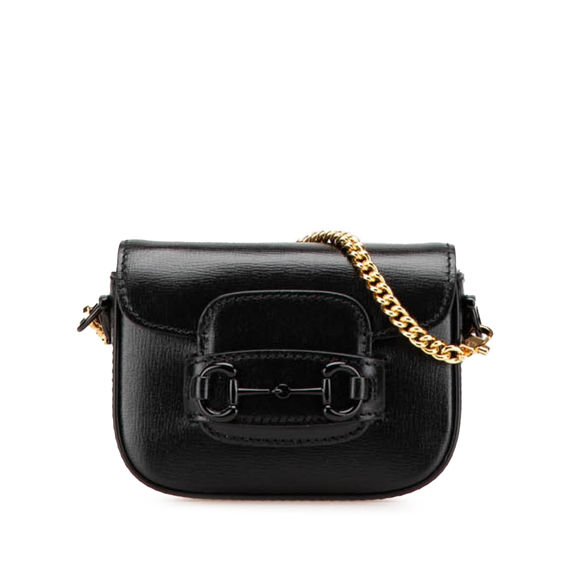 Gucci Horsebit Web Leather Calf Black Mini Satchel Bag