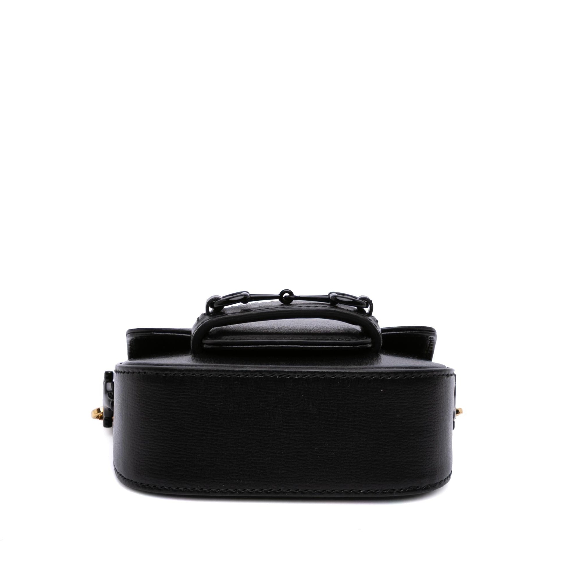 Gucci Horsebit Web Leather Calf Black Mini Satchel Bag Satchel 4